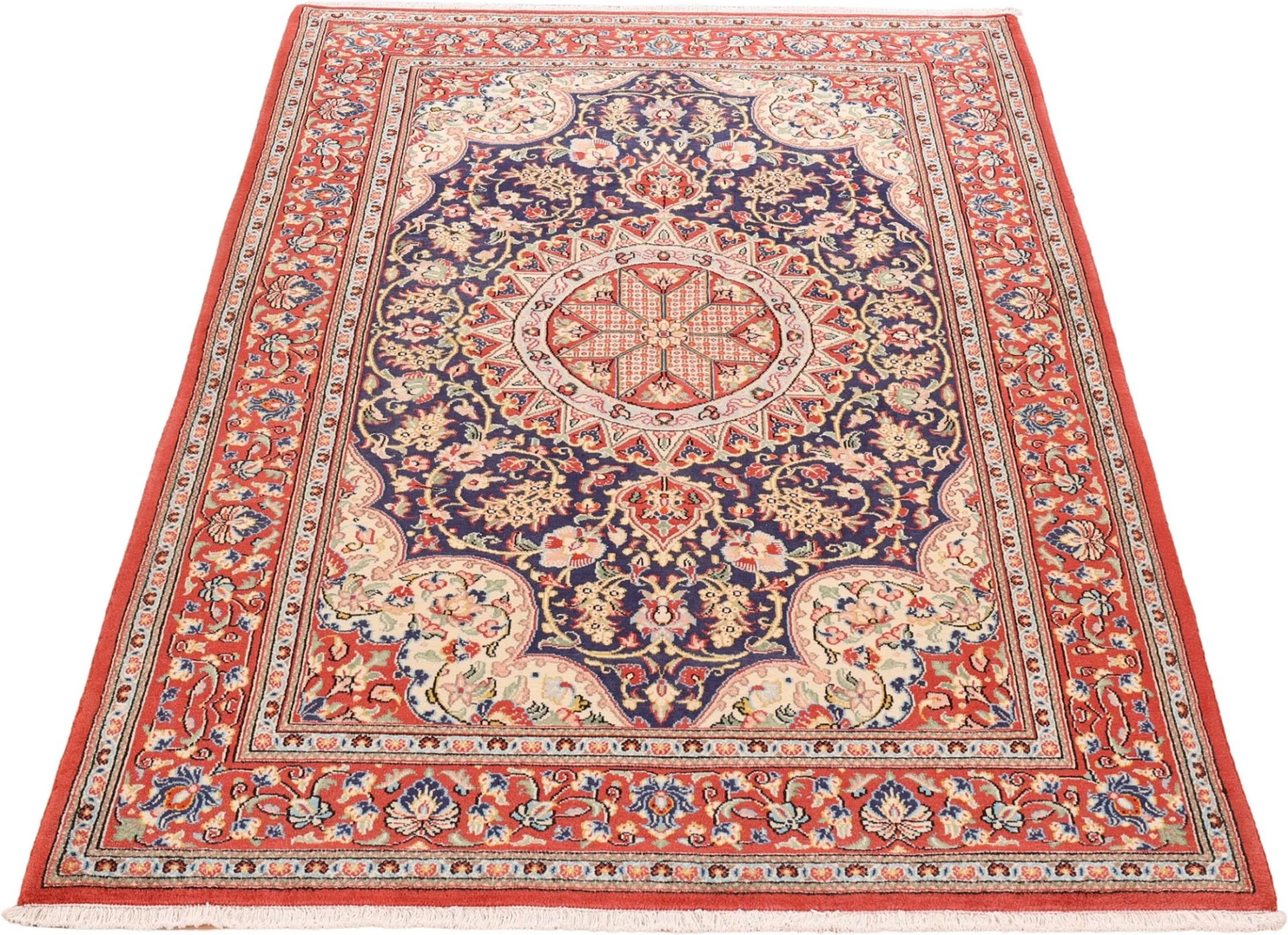 perserteppich-ghom-131-x-197-cm-schurwolle-handgeknupft-2 Hand-Knotted Wool Qom Persian Rug, 131 × 197 cm
