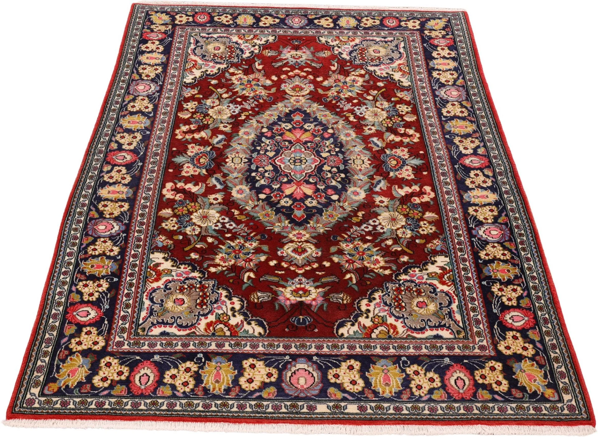 Qom Persian Rug — hand-knotted, 132 × 206 cm, Wool