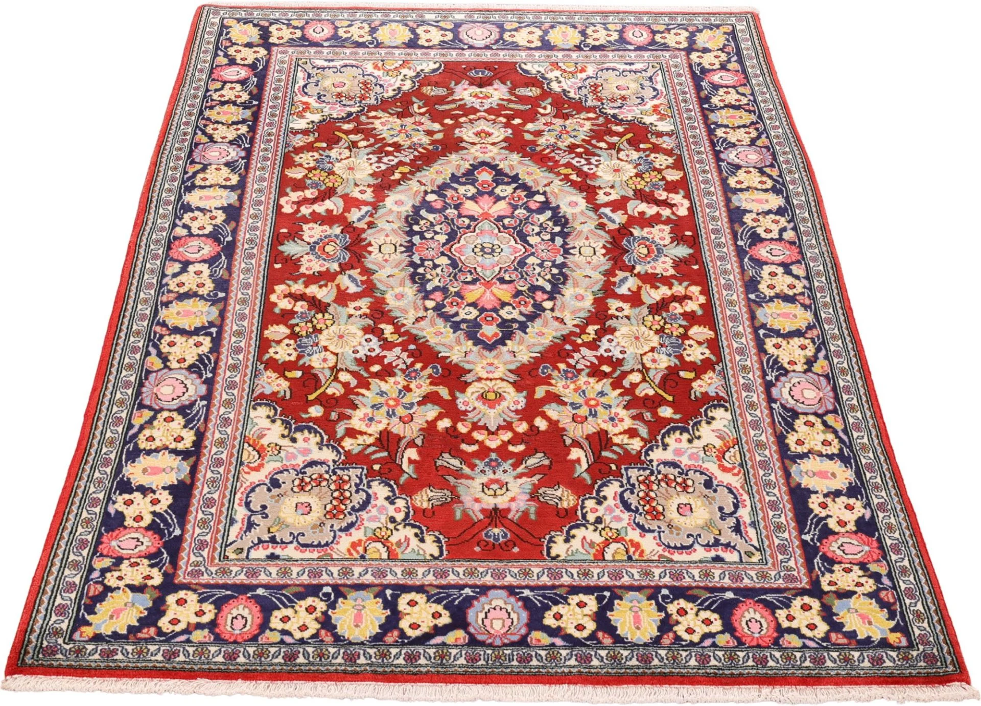 Qom Persian Rug — hand-knotted, 132 × 206 cm, Wool