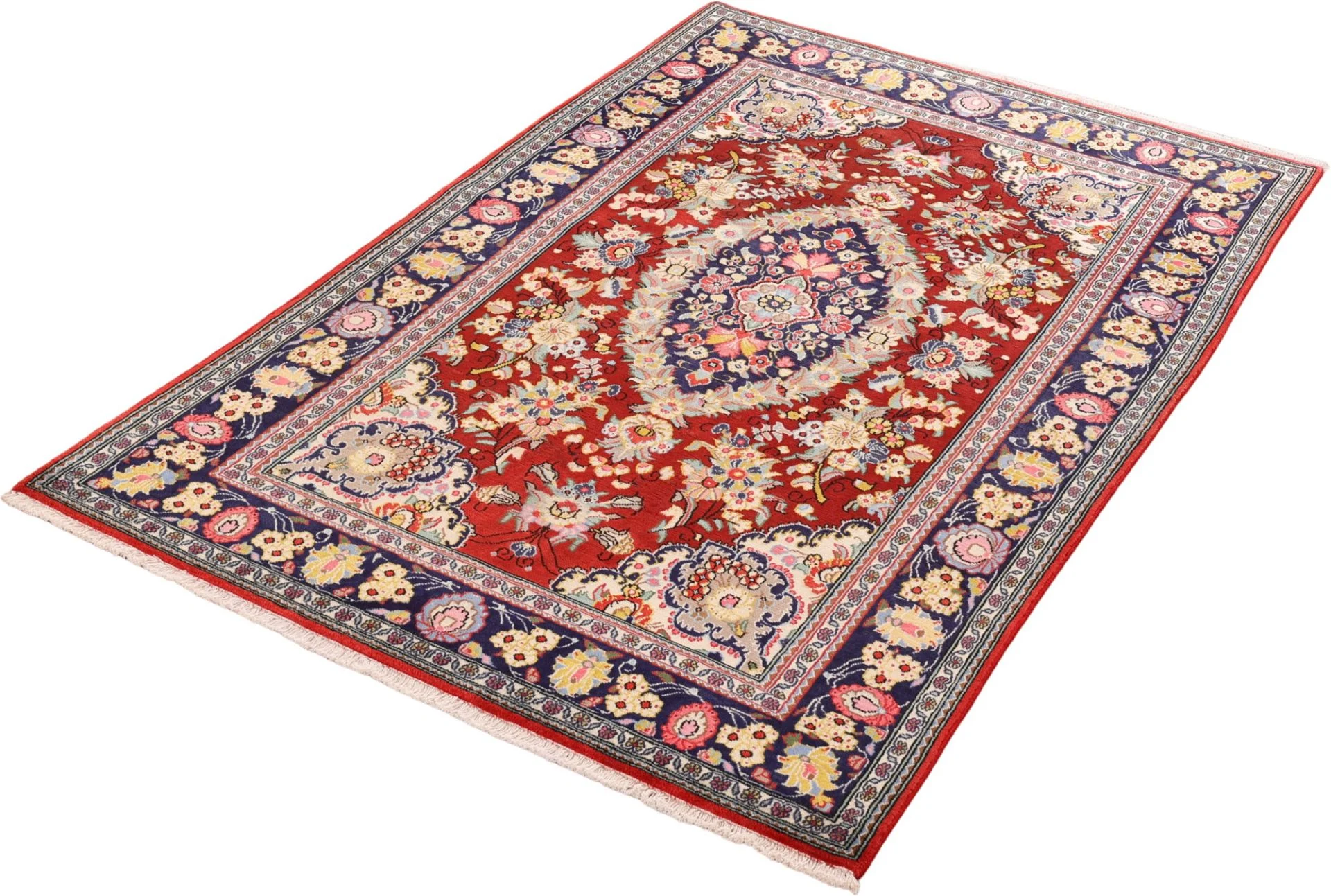 Qom Persian Rug — hand-knotted, 132 × 206 cm, Wool