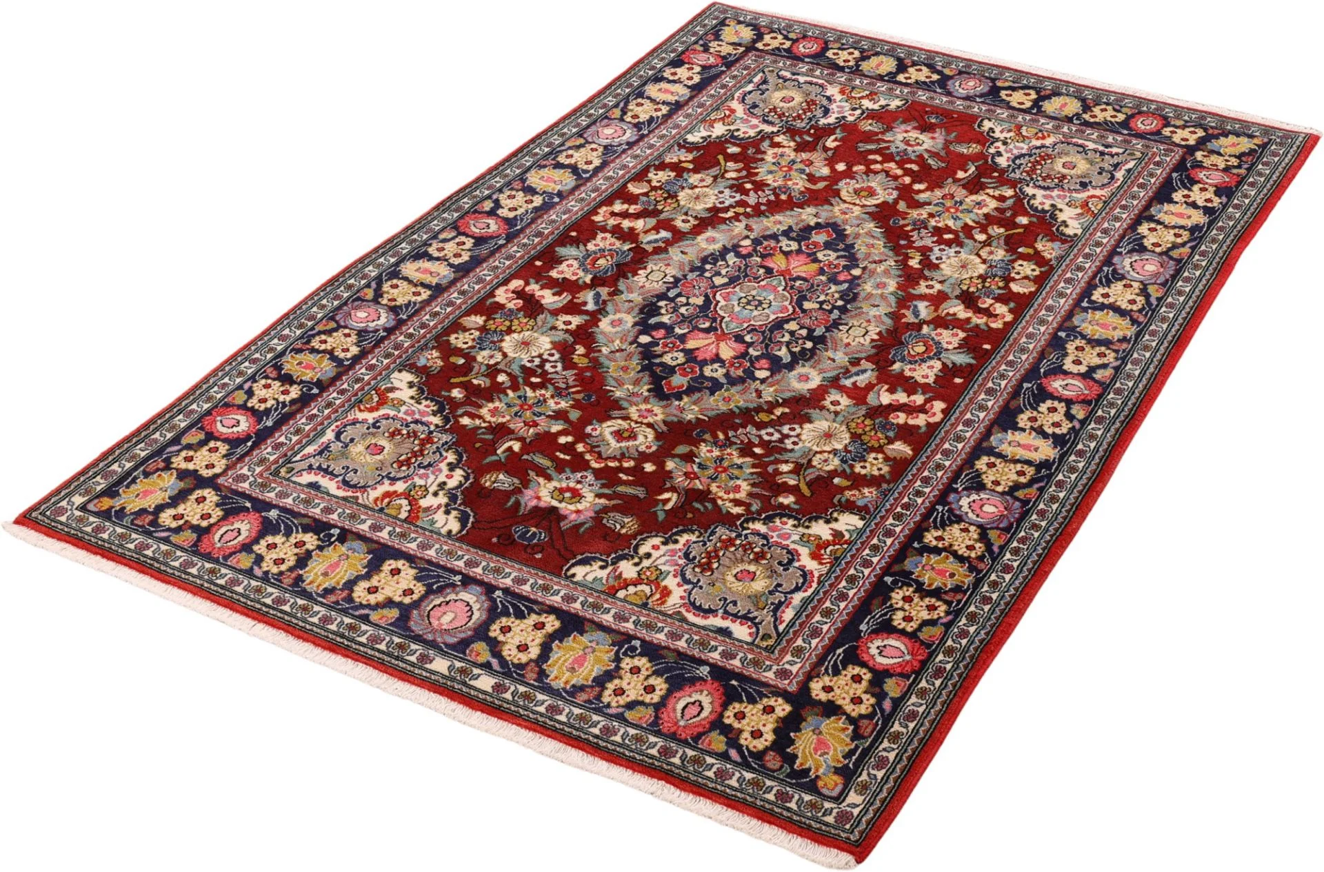 Qom Persian Rug — hand-knotted, 132 × 206 cm, Wool