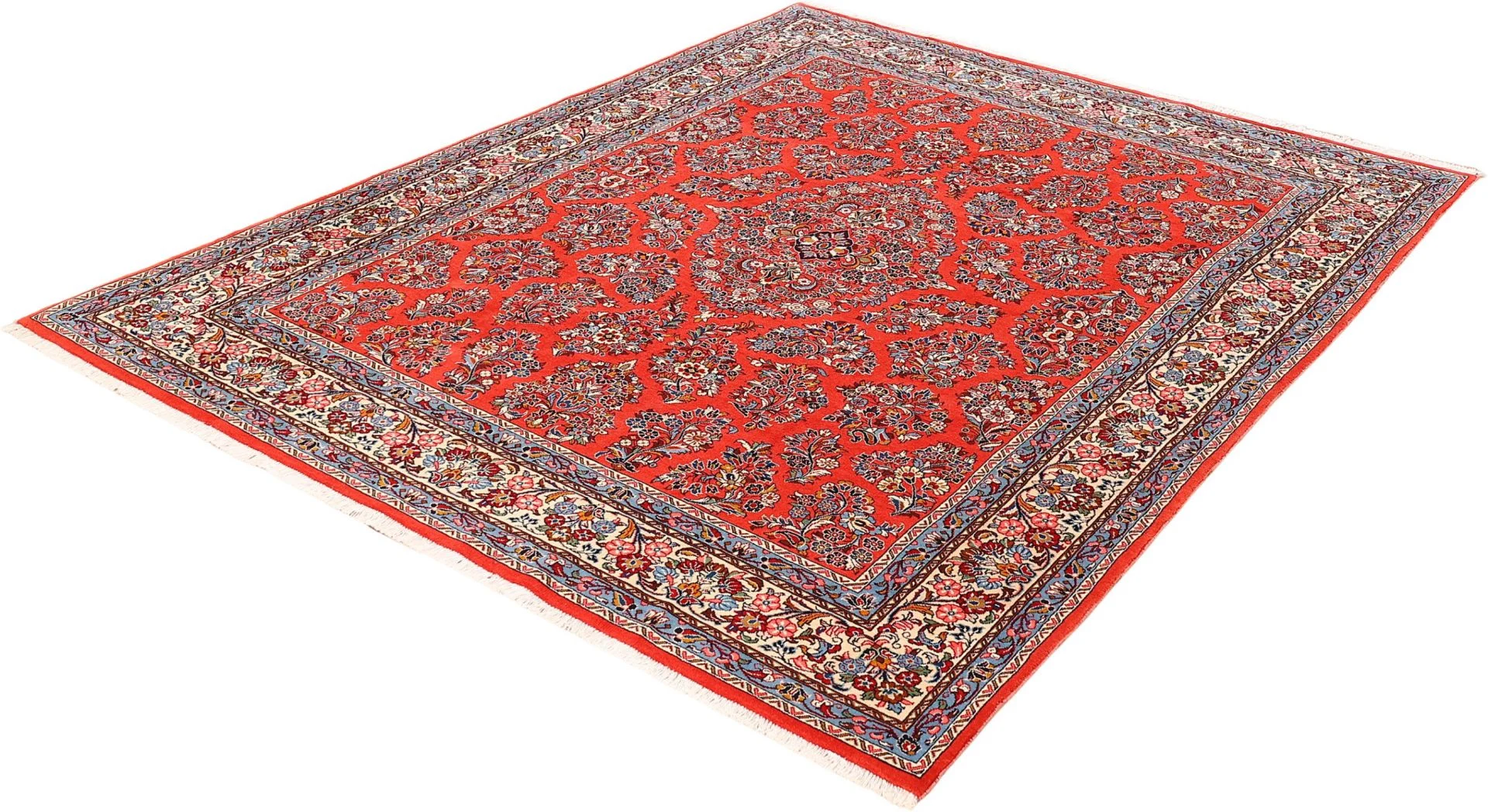 Hand-Knotted Wool Sarouk Persian Rug, 216 × 274 cm