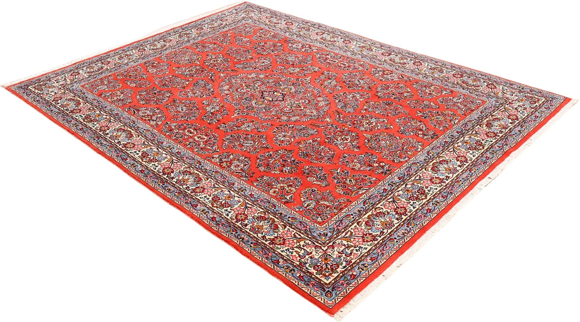 Hand-Knotted Wool Sarouk Persian Rug, 216 × 274 cm