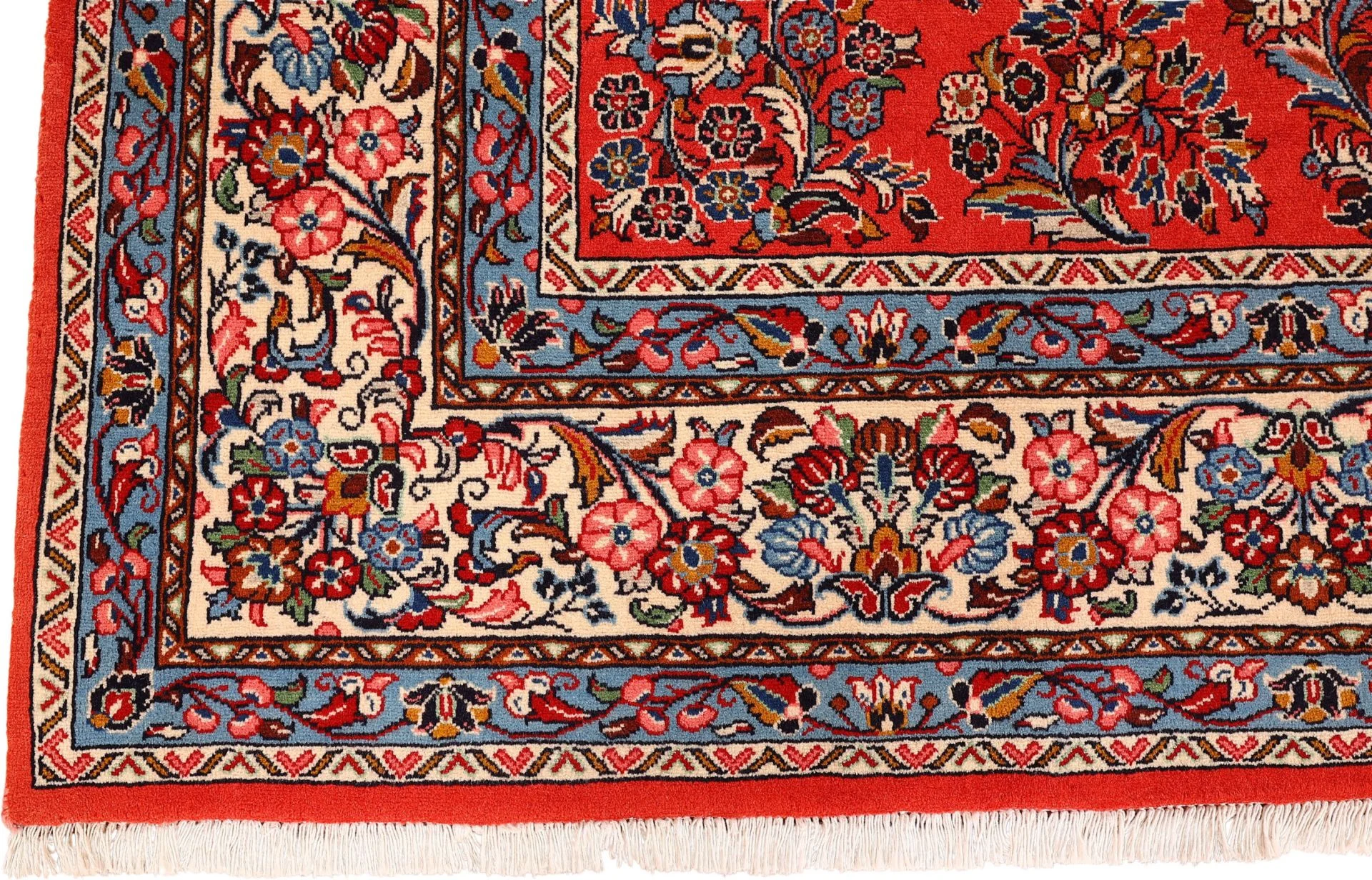 Hand-Knotted Wool Sarouk Persian Rug, 216 × 274 cm