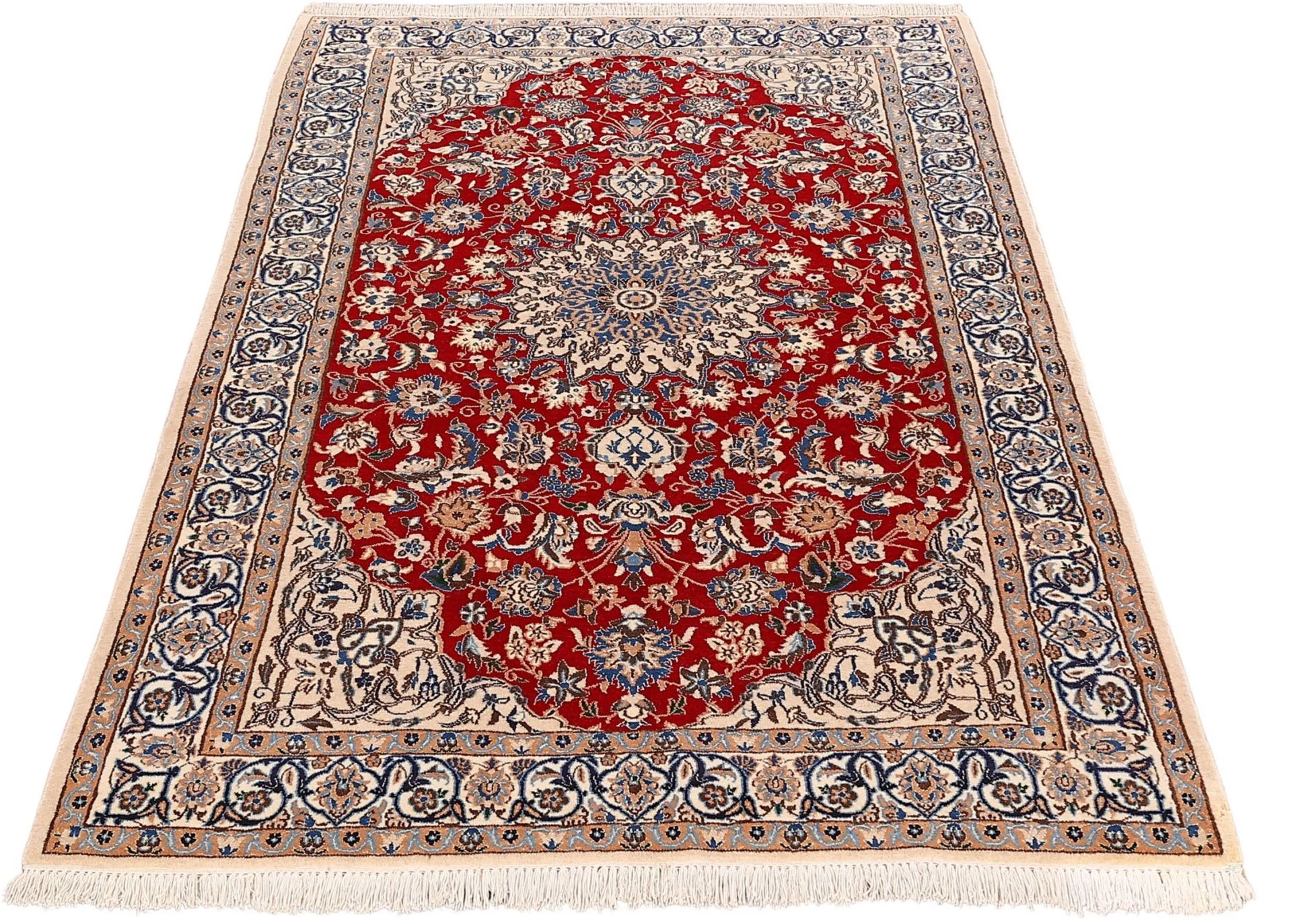 Hand-Knotted Wool Nain Persian Rug, 130 × 215 cm
