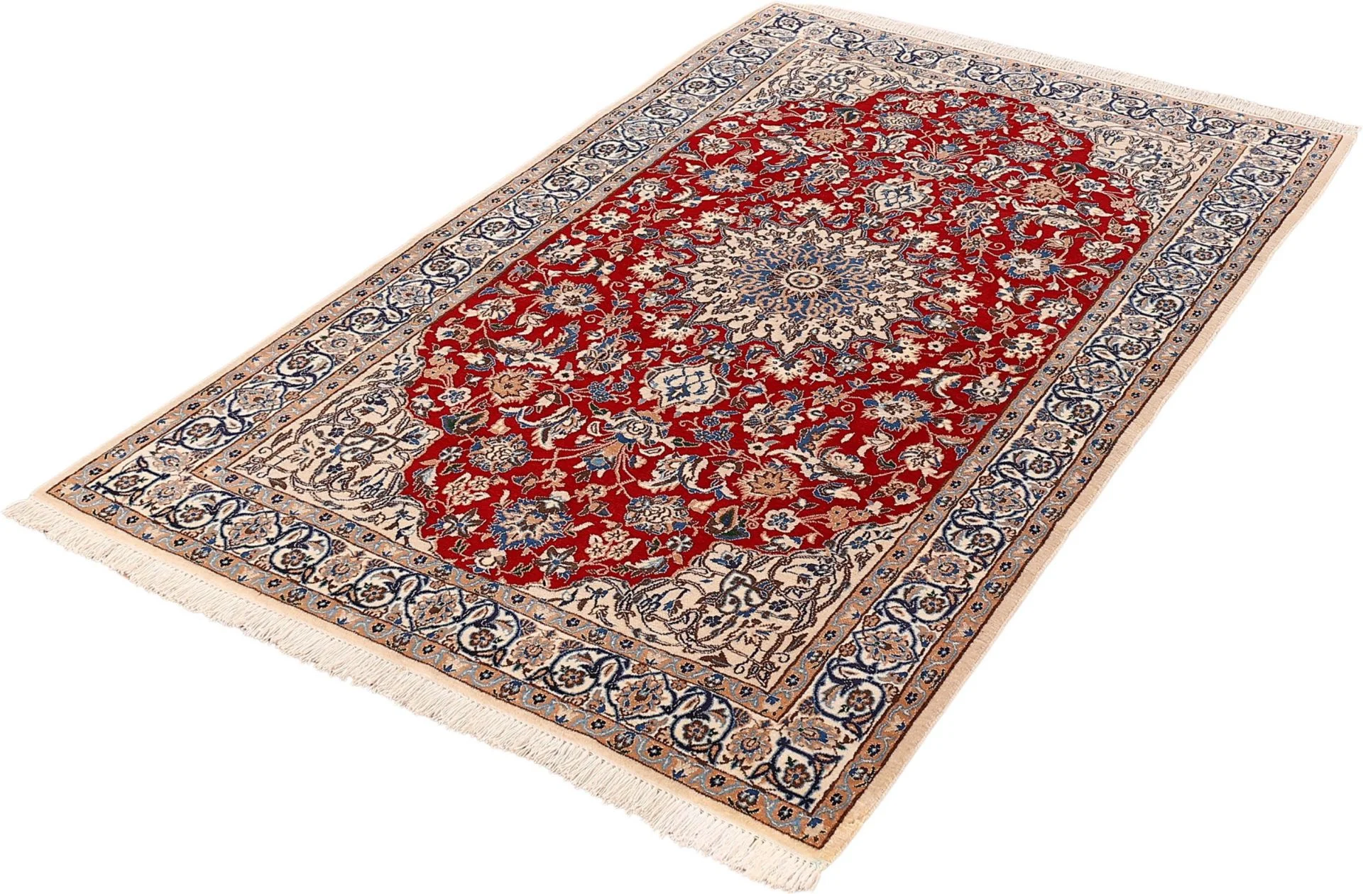 Hand-Knotted Wool Nain Persian Rug, 130 × 215 cm