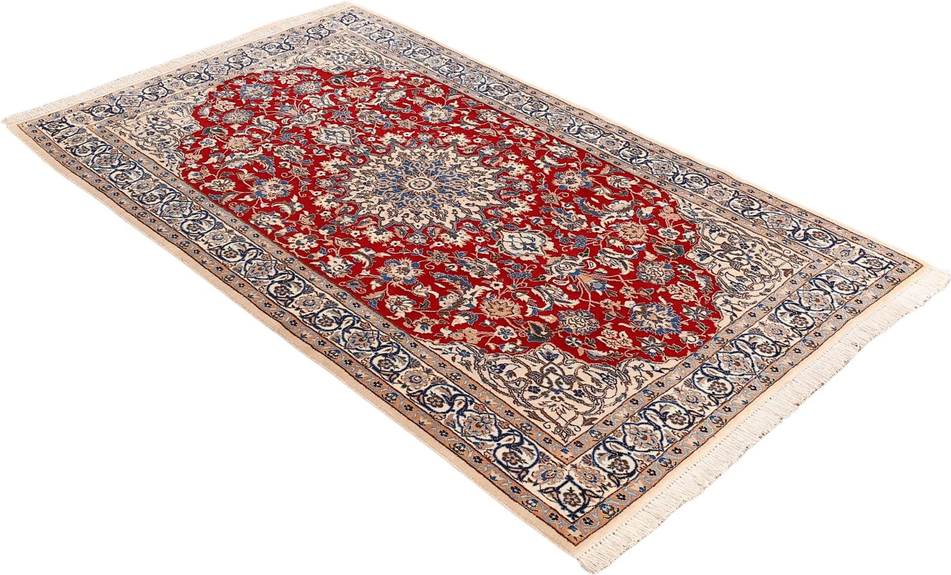 Hand-Knotted Wool Nain Persian Rug, 130 × 215 cm