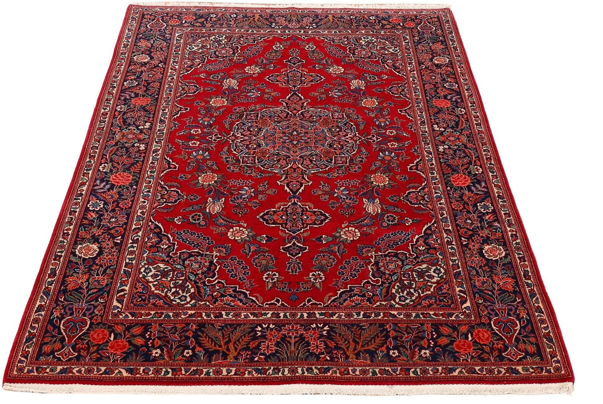 Hand-Knotted Wool Kashan Persian Rug, 130 × 200 cm