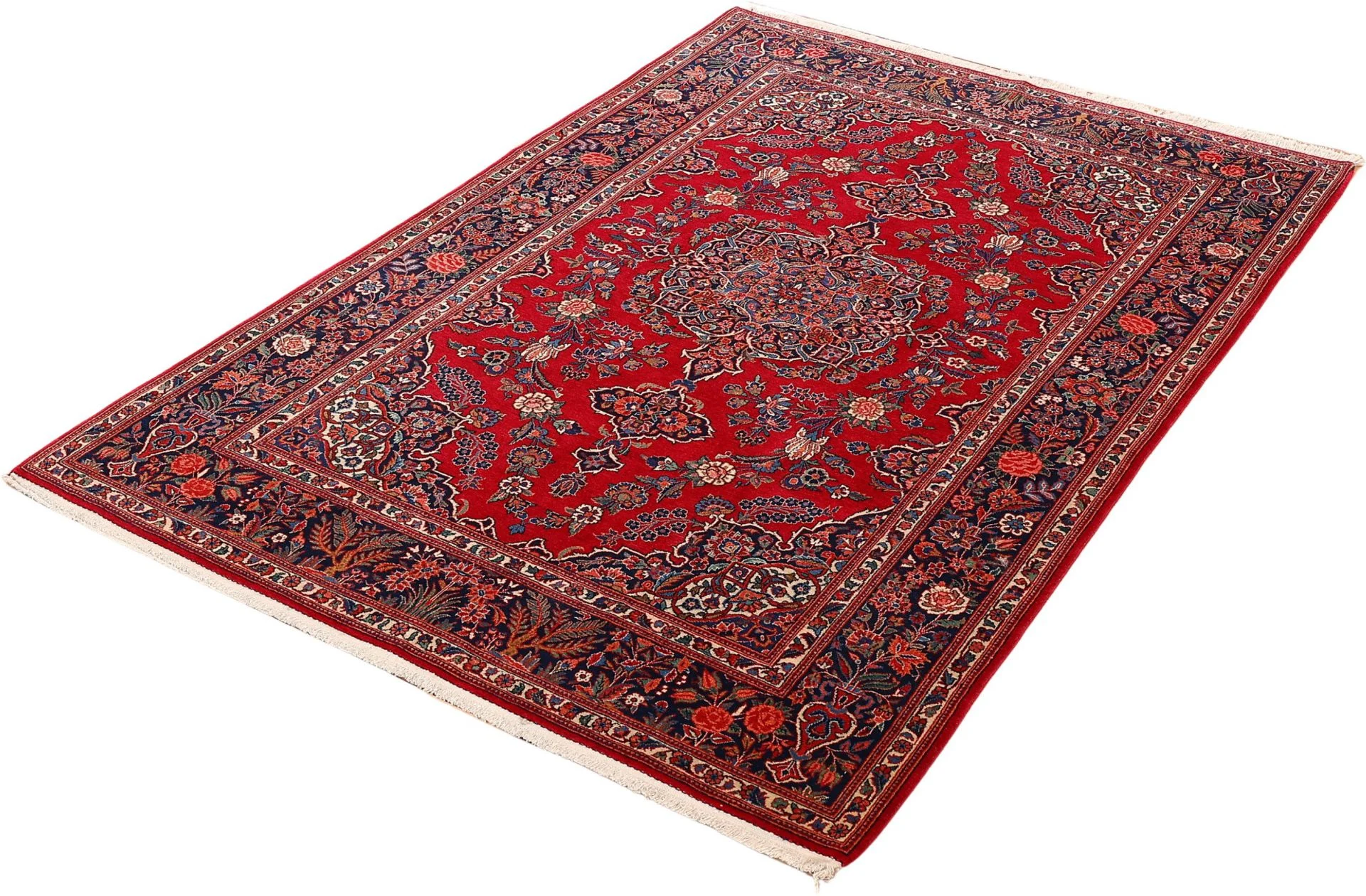 Hand-Knotted Wool Kashan Persian Rug, 130 × 200 cm