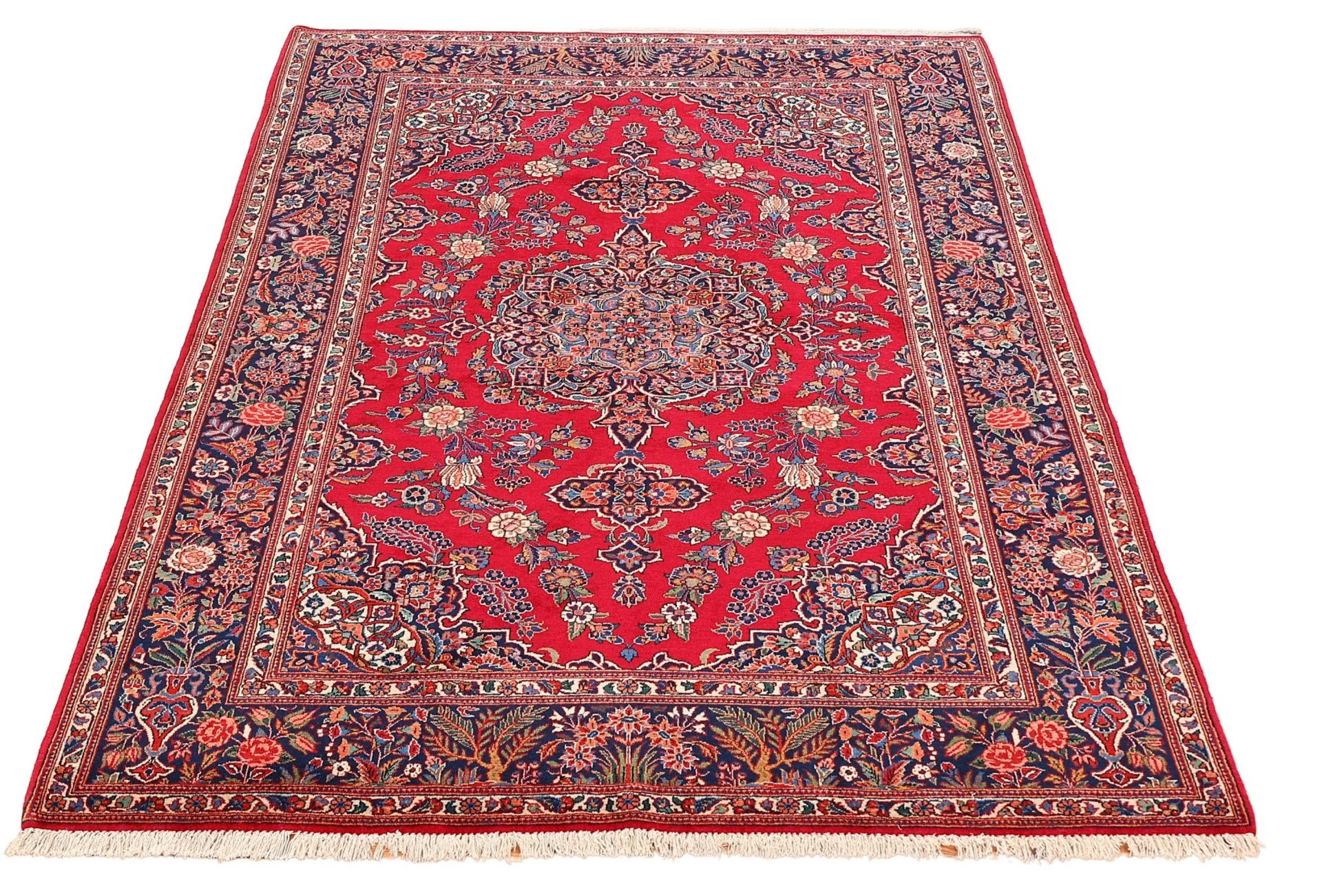 Hand-Knotted Wool Kashan Persian Rug, 130 × 200 cm