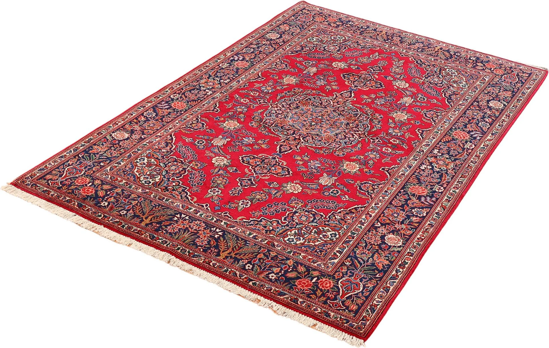 Hand-Knotted Wool Kashan Persian Rug, 130 × 200 cm