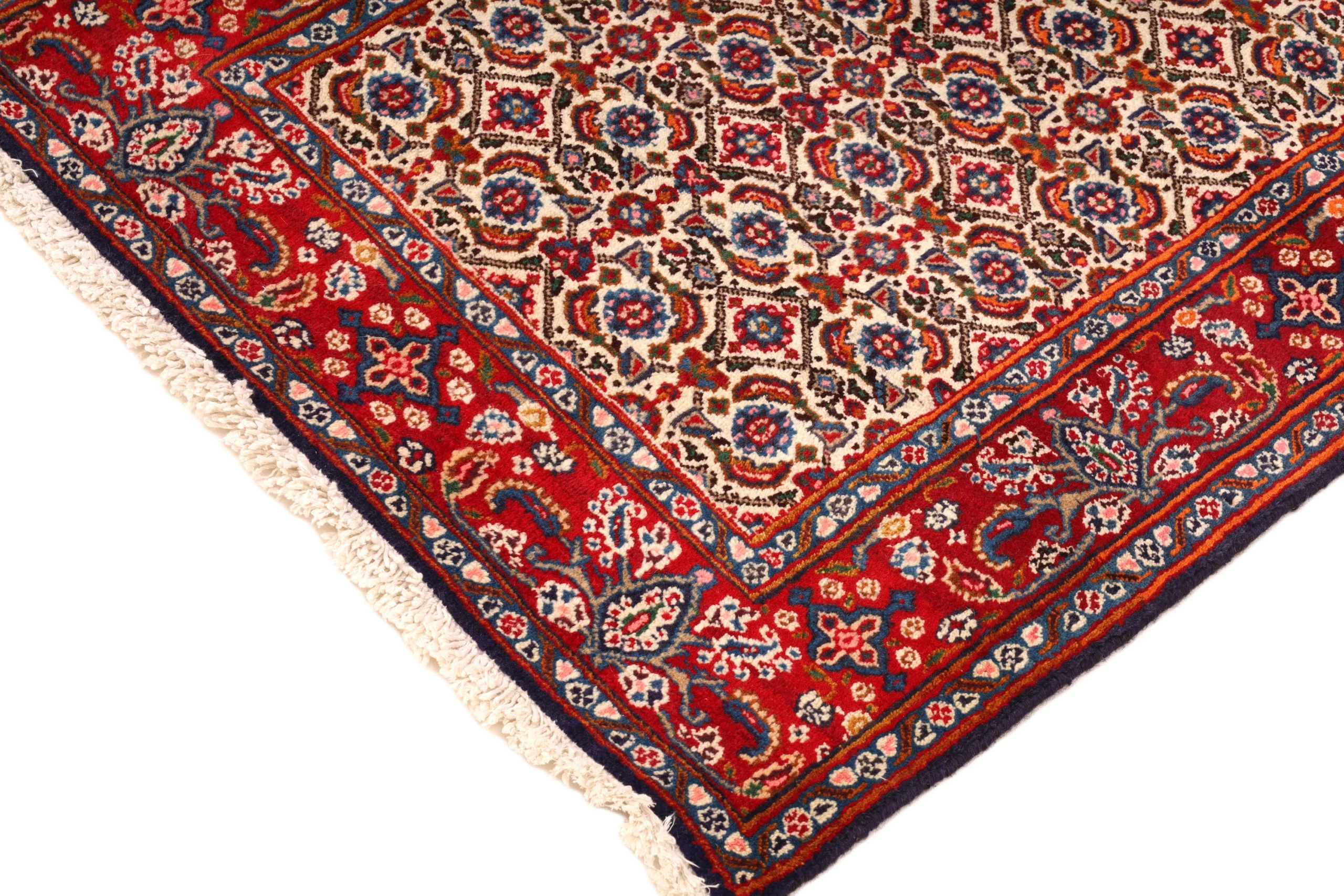 Moud Persian Rug — hand-knotted, 385 × 85 cm, Wool