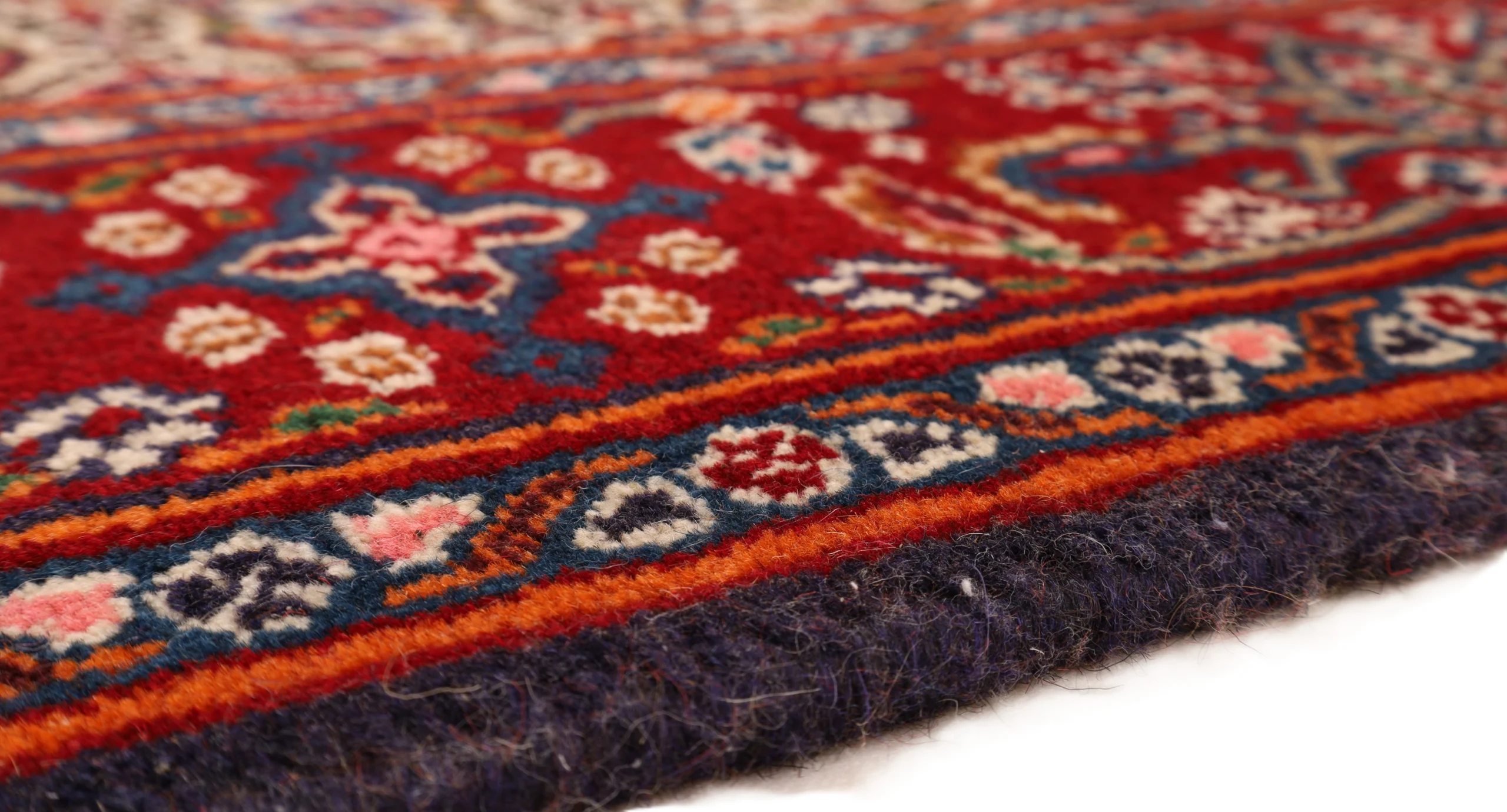 Moud Persian Rug — hand-knotted, 385 × 85 cm, Wool