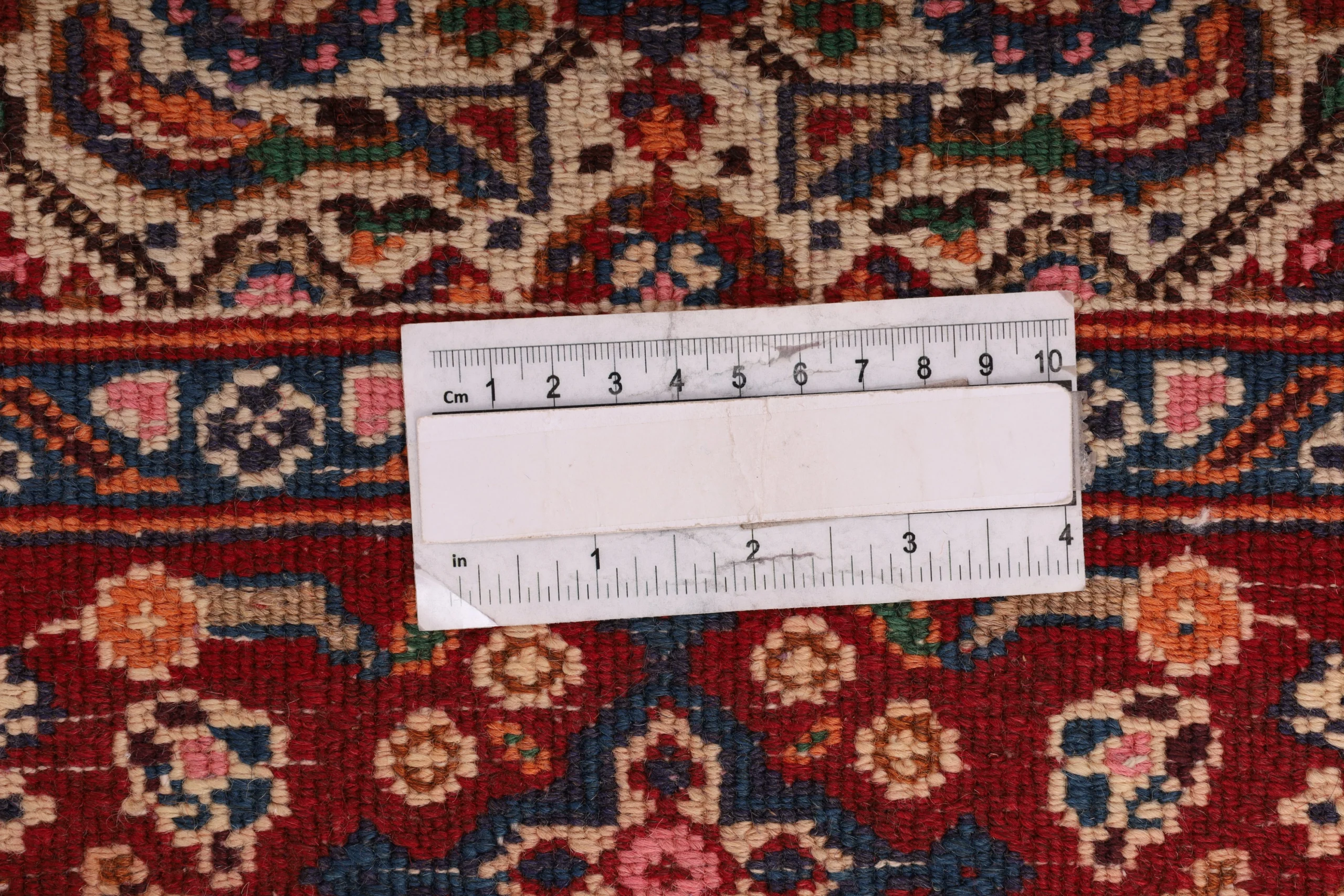 Moud Persian Rug — hand-knotted, 385 × 85 cm, Wool