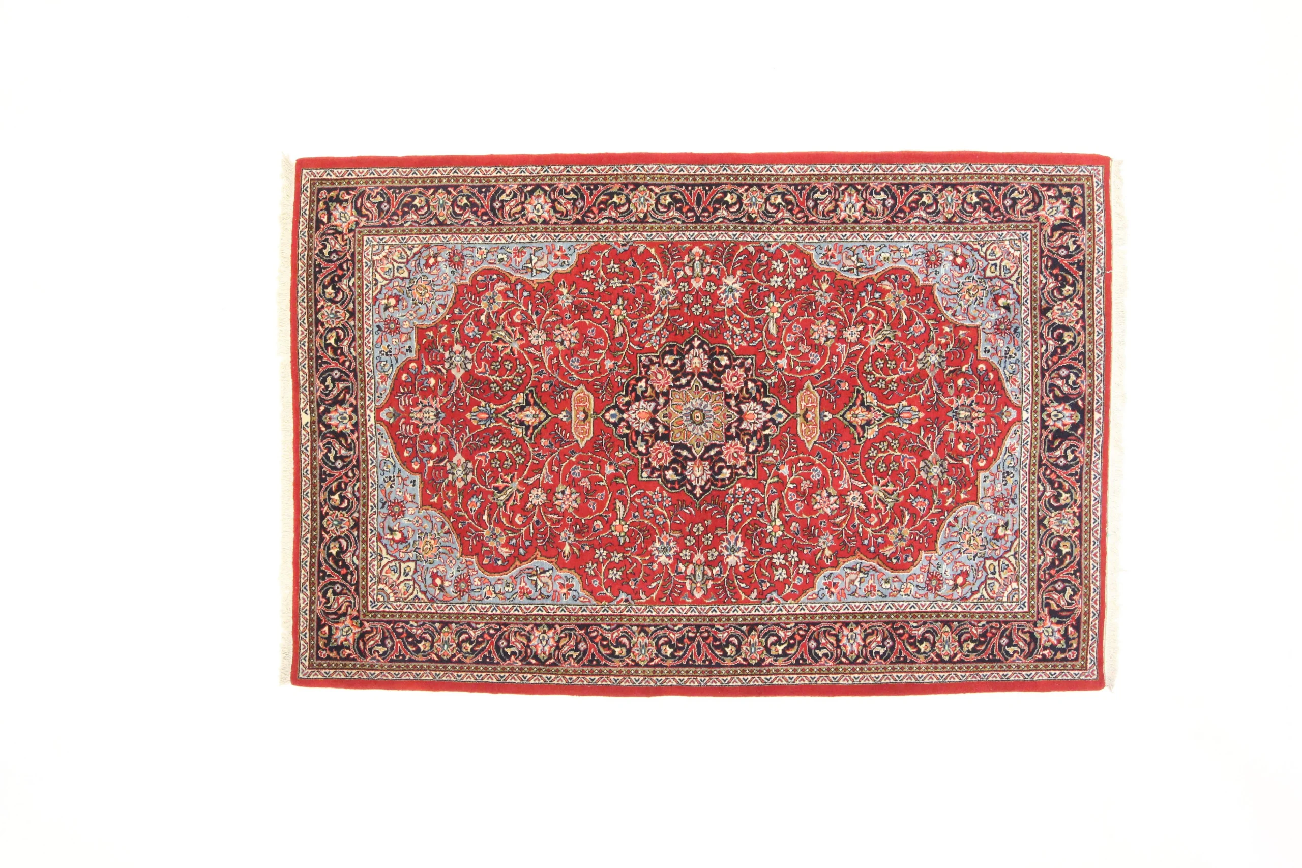 Hand-Knotted Wool Sarouk Persian Rug, 215 × 144 cm