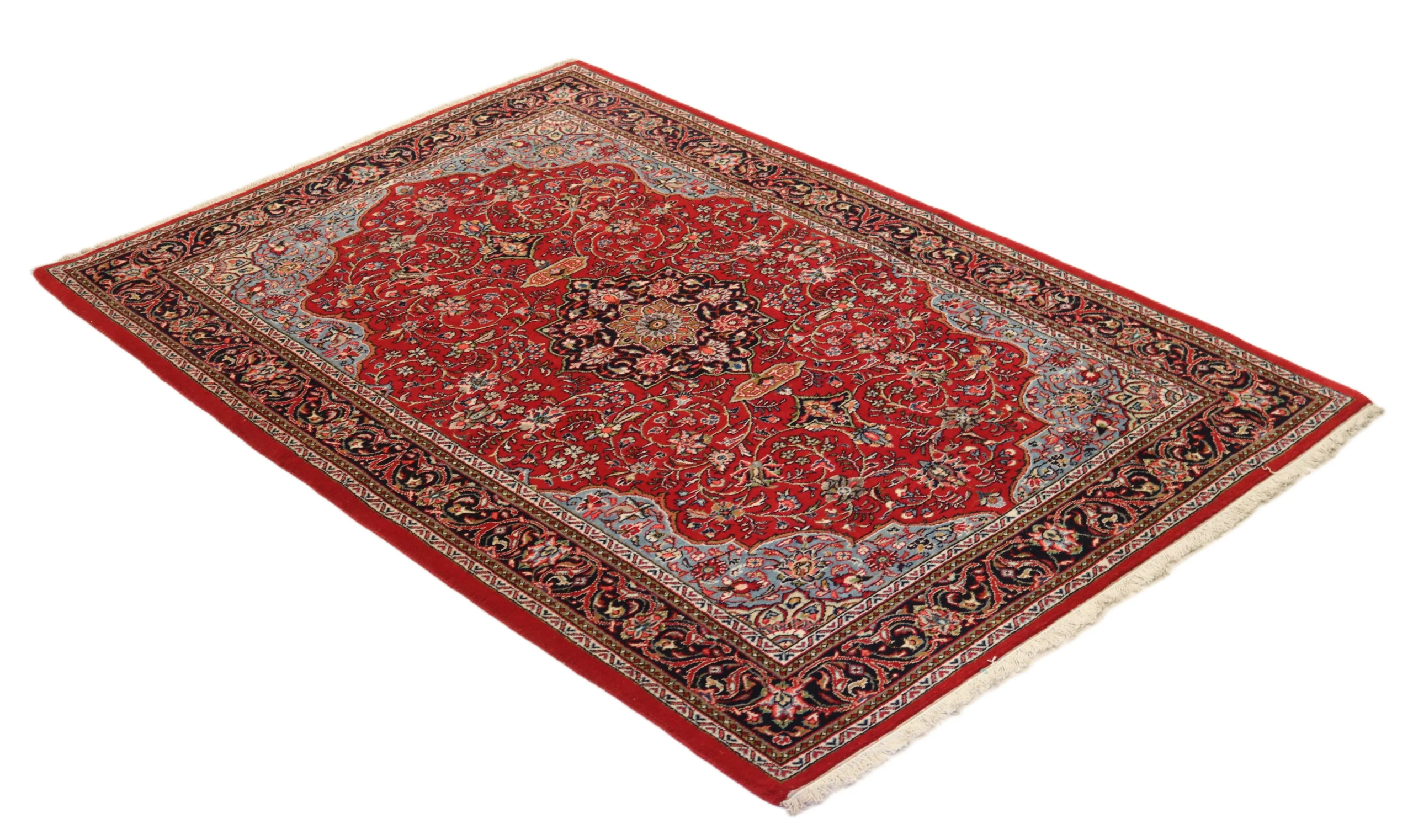 Hand-Knotted Wool Sarouk Persian Rug, 215 × 144 cm
