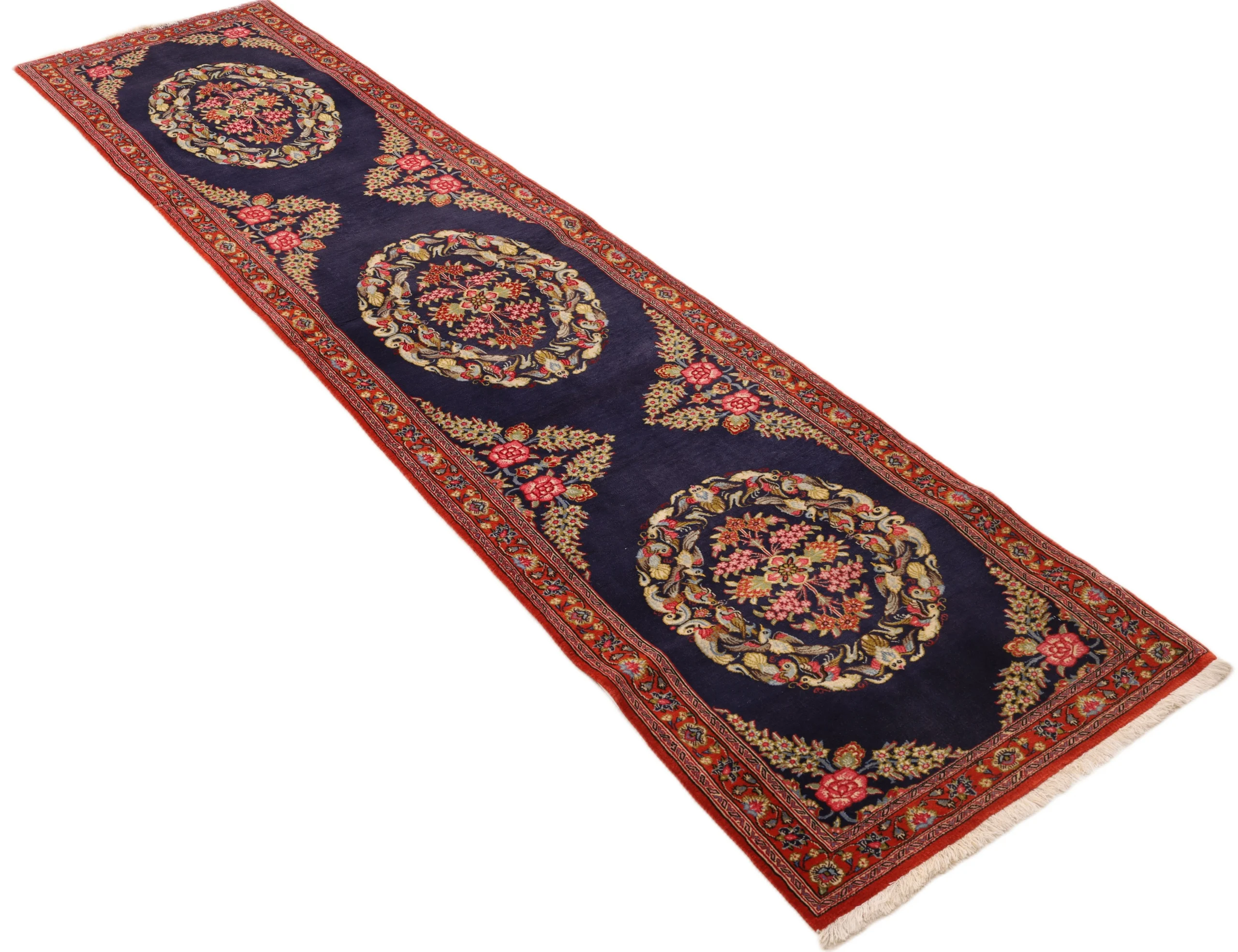 Qom Persian Rug — hand-knotted, 305 × 70 cm, Wool