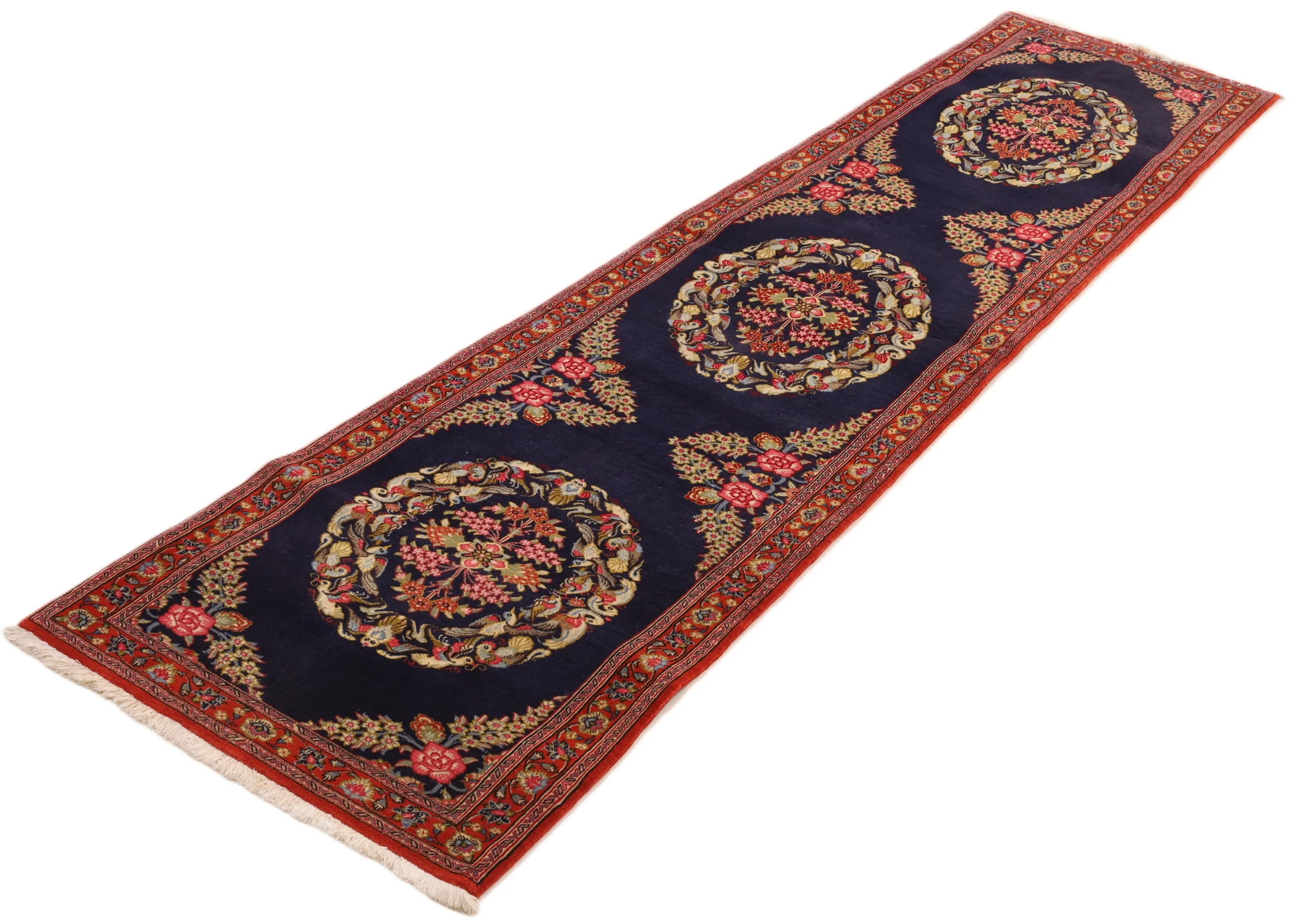 Qom Persian Rug — hand-knotted, 305 × 70 cm, Wool