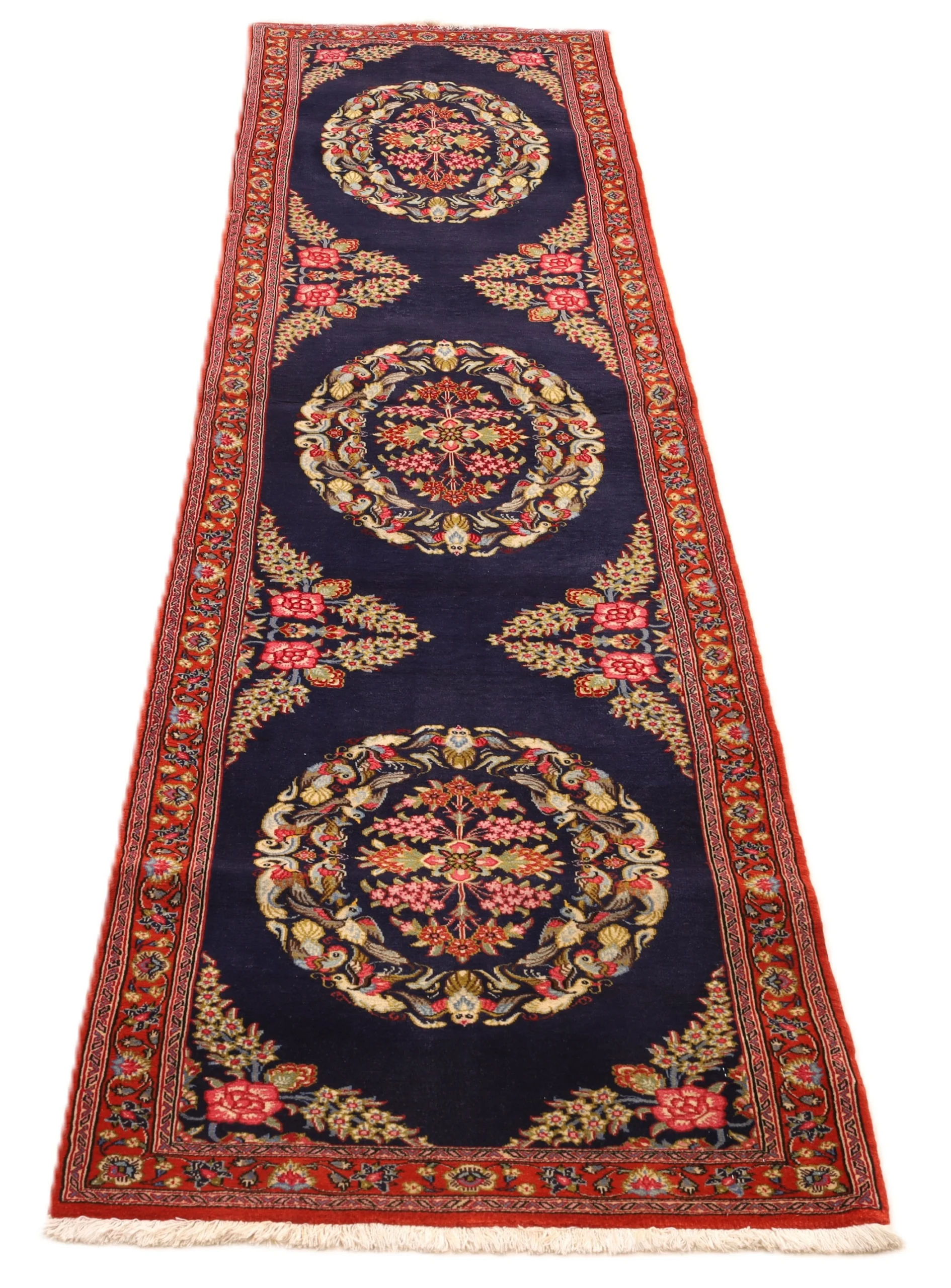 Qom Persian Rug — hand-knotted, 305 × 70 cm, Wool