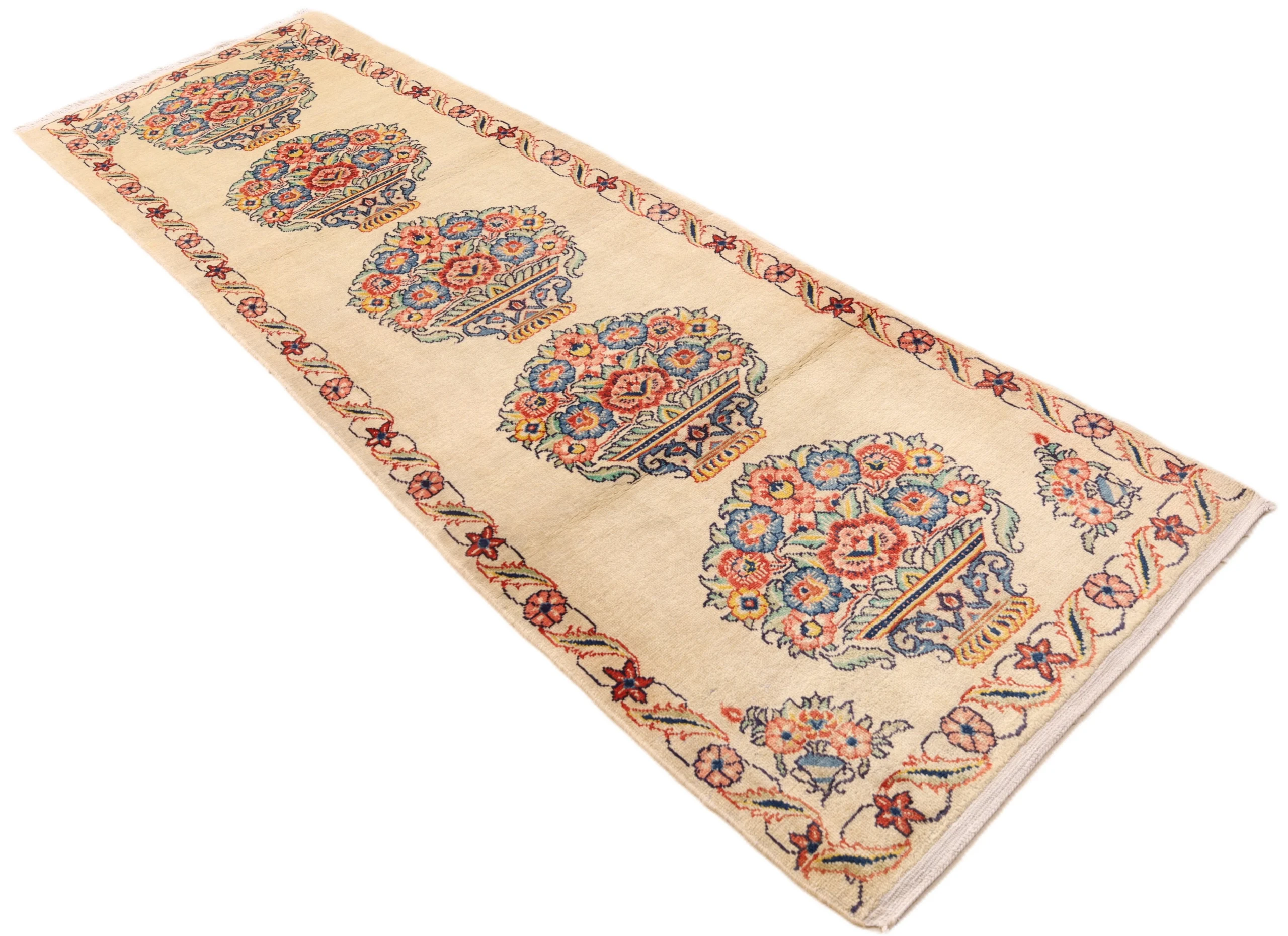 Sarouk Persian Rug 298 × 90 cm, Wool, hand-knotted
