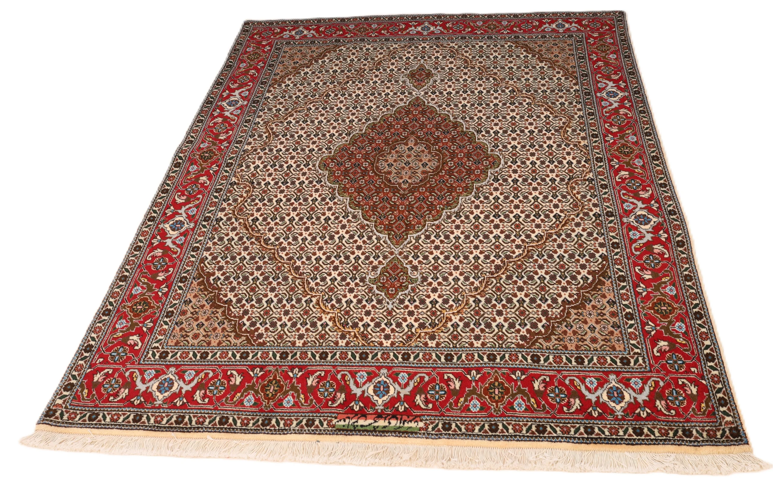 Hand-Knotted Wool Tabriz Persian Rug, 201 × 152 cm