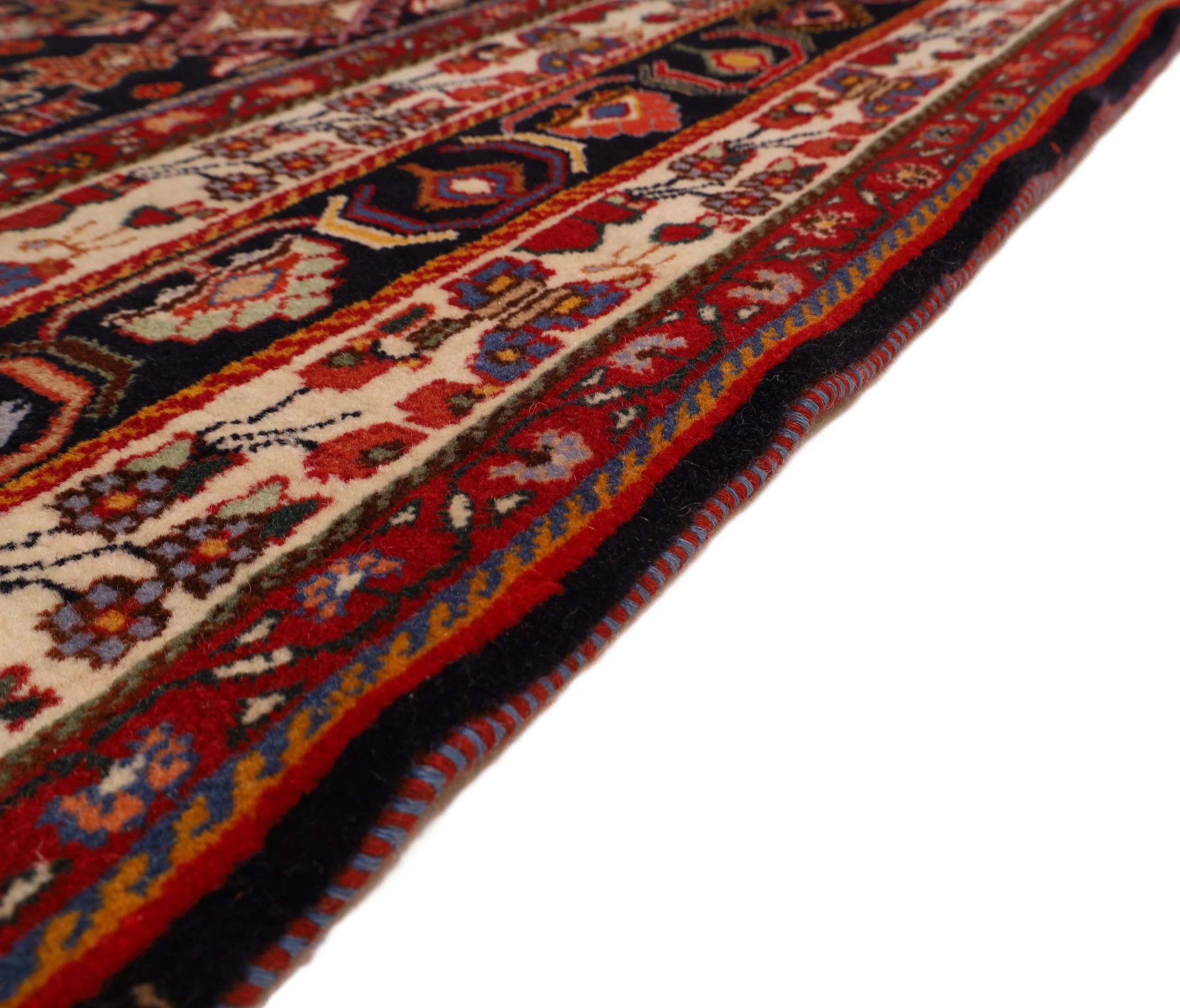 Hand-Knotted Wool Qashqai Persian Rug, 207 × 130 cm