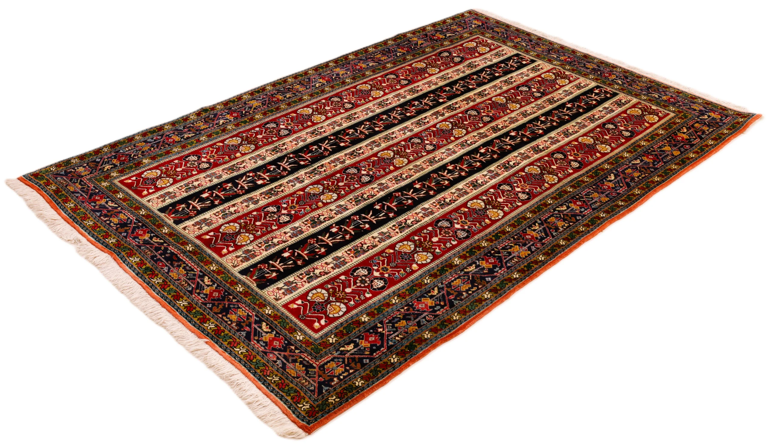 perserteppich-ghashghai-237-x-155-cm-wolle-handgeknupft-rot-orange-5-scaled Hand-Knotted Wool Qashqai Persian Rug, 237 × 155 cm