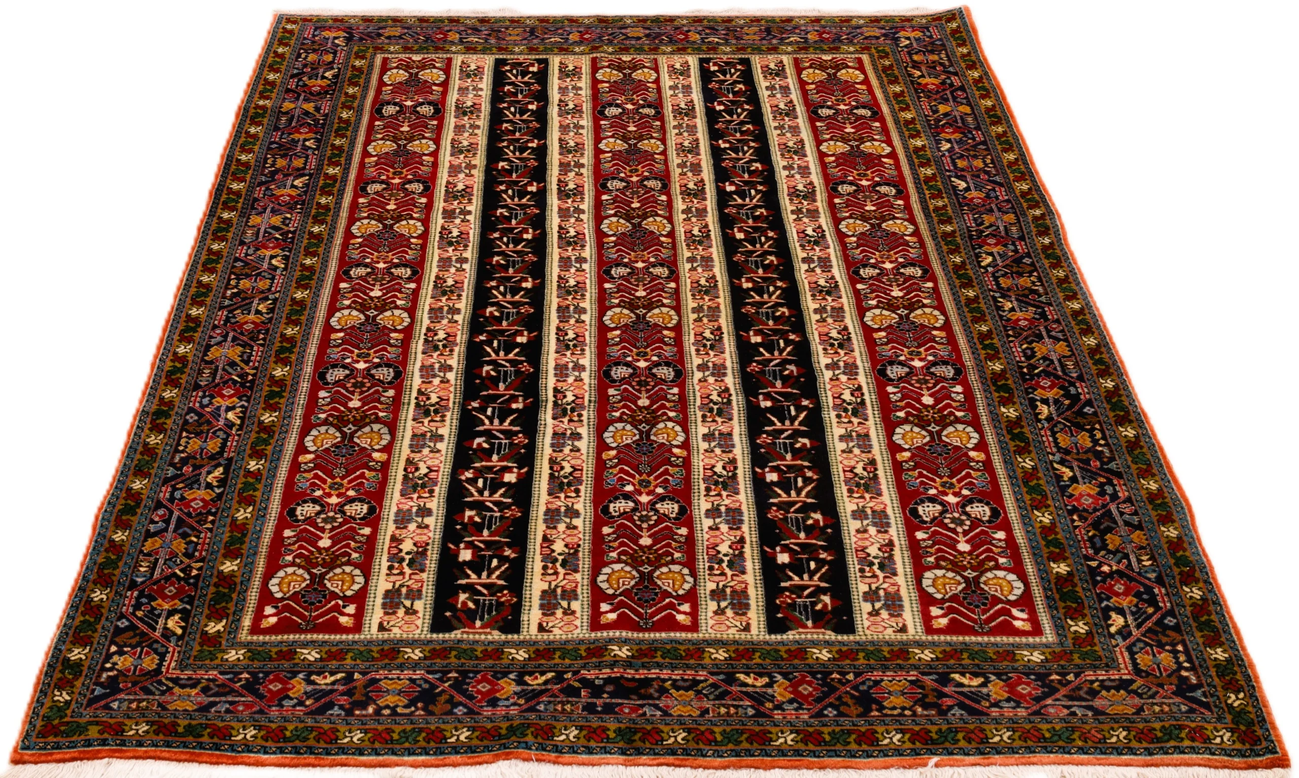 perserteppich-ghashghai-237-x-155-cm-wolle-handgeknupft-rot-orange-8-scaled Hand-Knotted Wool Qashqai Persian Rug, 237 × 155 cm