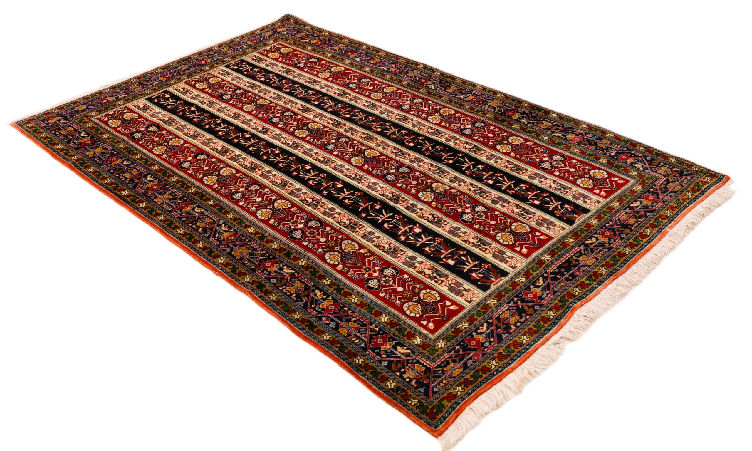perserteppich-ghashghai-237-x-155-cm-wolle-handgeknupft-rot-orange-12-scaled Hand-Knotted Wool Qashqai Persian Rug, 237 × 155 cm
