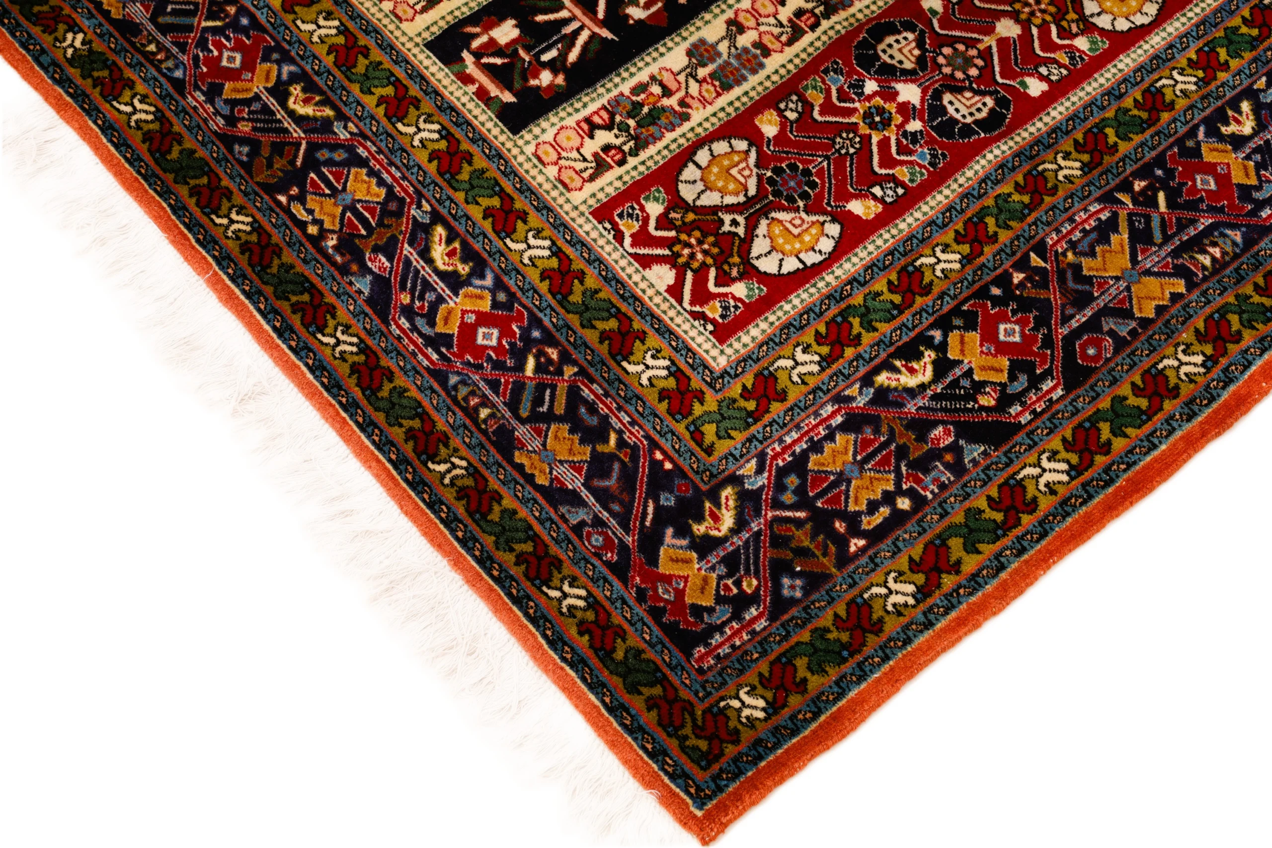 perserteppich-ghashghai-237-x-155-cm-wolle-handgeknupft-rot-orange-14-scaled Hand-Knotted Wool Qashqai Persian Rug, 237 × 155 cm