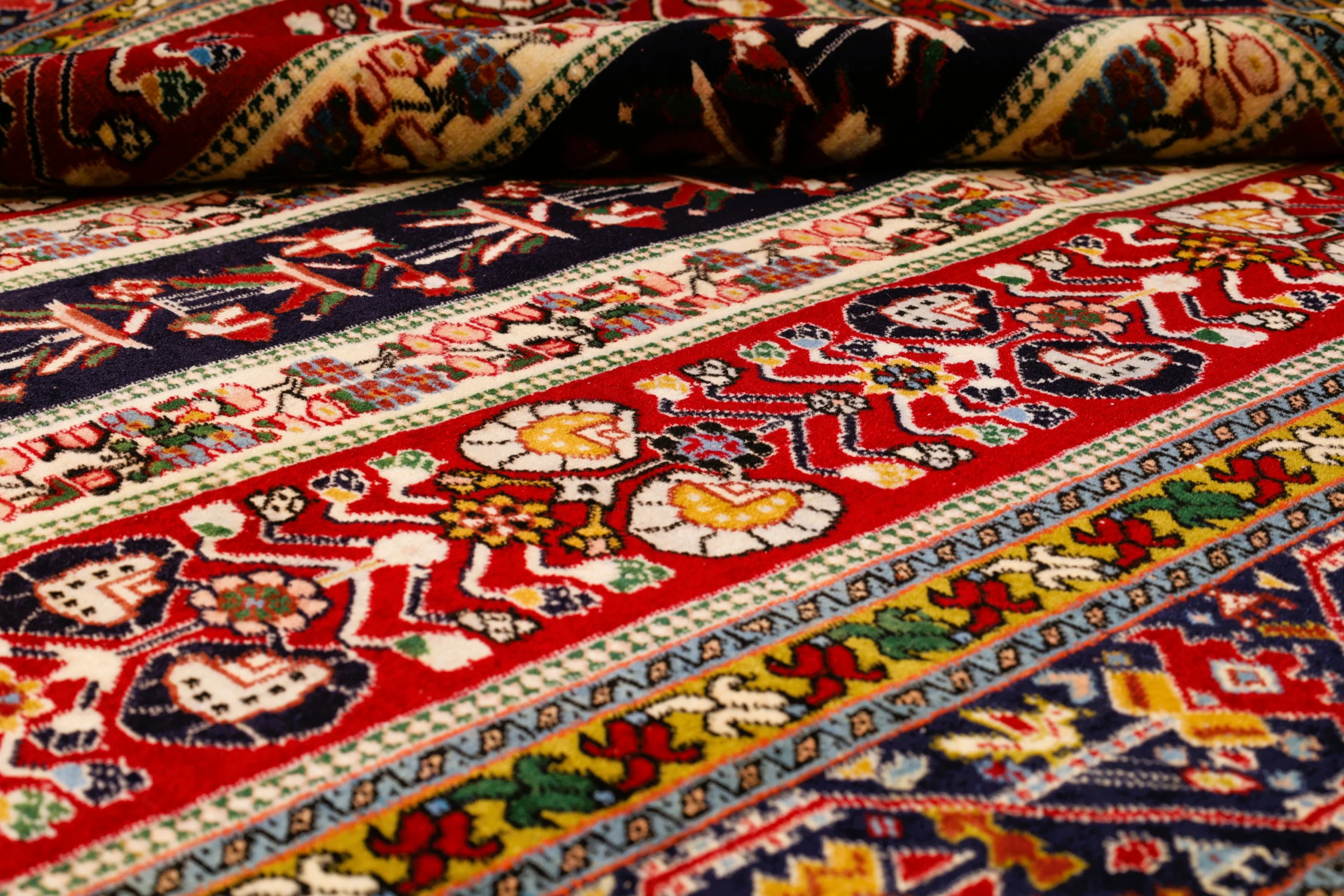 perserteppich-ghashghai-237-x-155-cm-wolle-handgeknupft-rot-orange-18-scaled Hand-Knotted Wool Qashqai Persian Rug, 237 × 155 cm