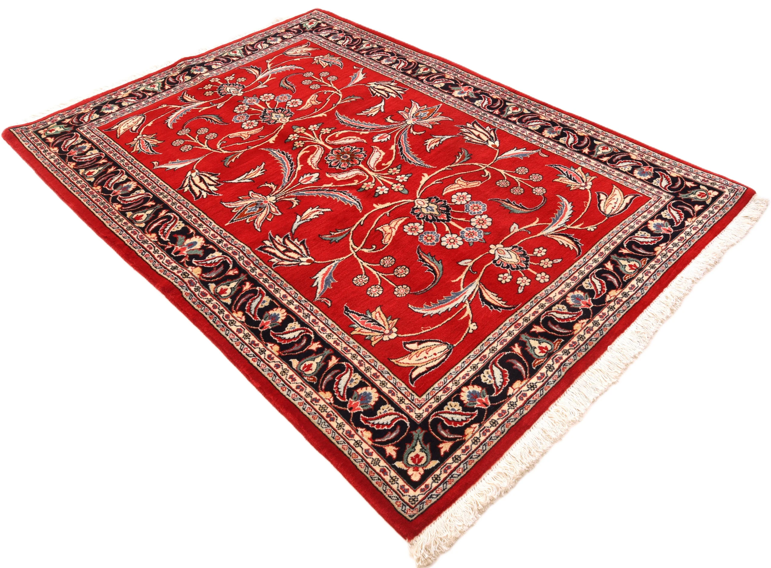 Hand-Knotted Wool Sarouk Persian Rug, 203 × 137 cm