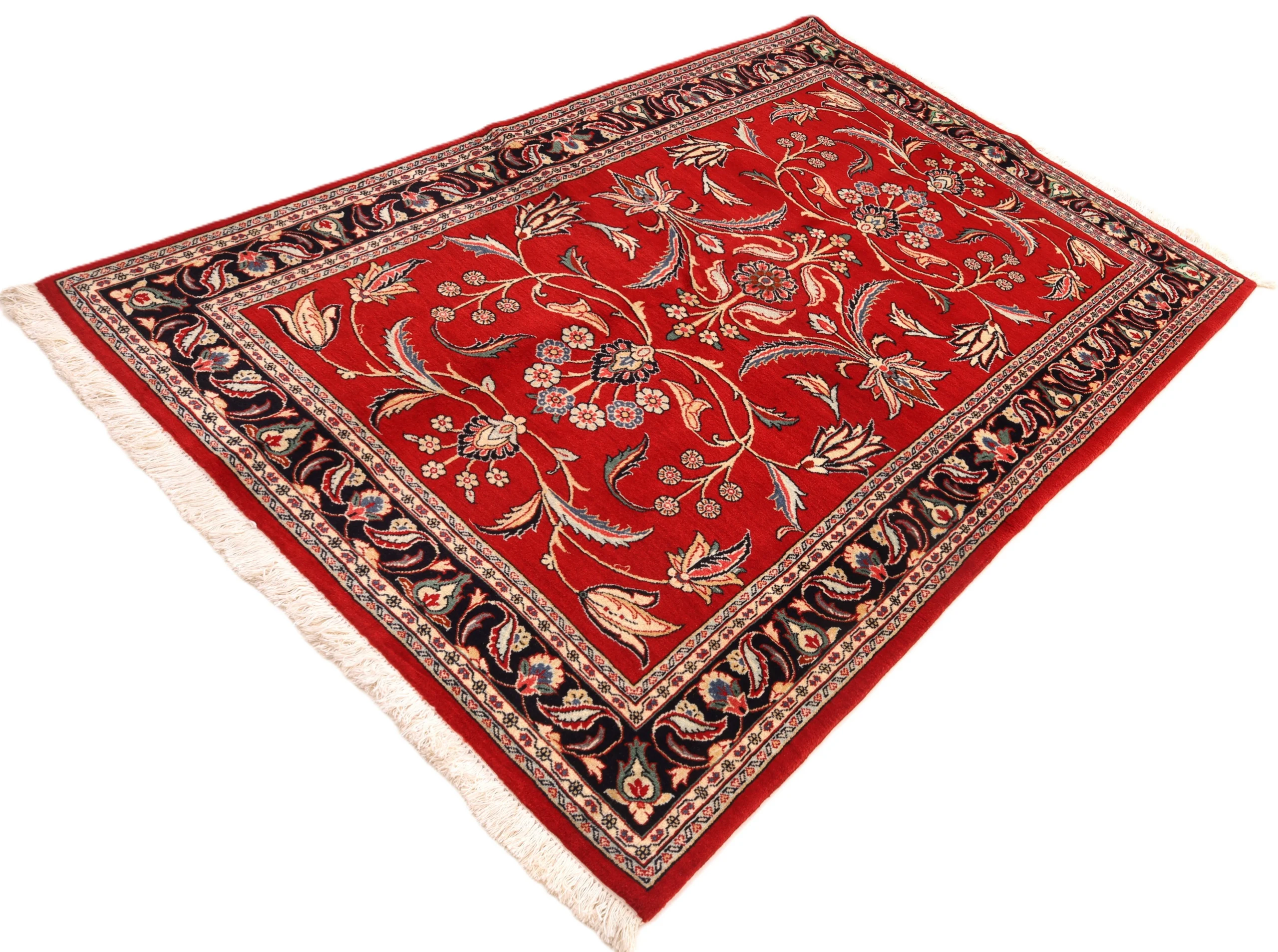 Hand-Knotted Wool Sarouk Persian Rug, 203 × 137 cm