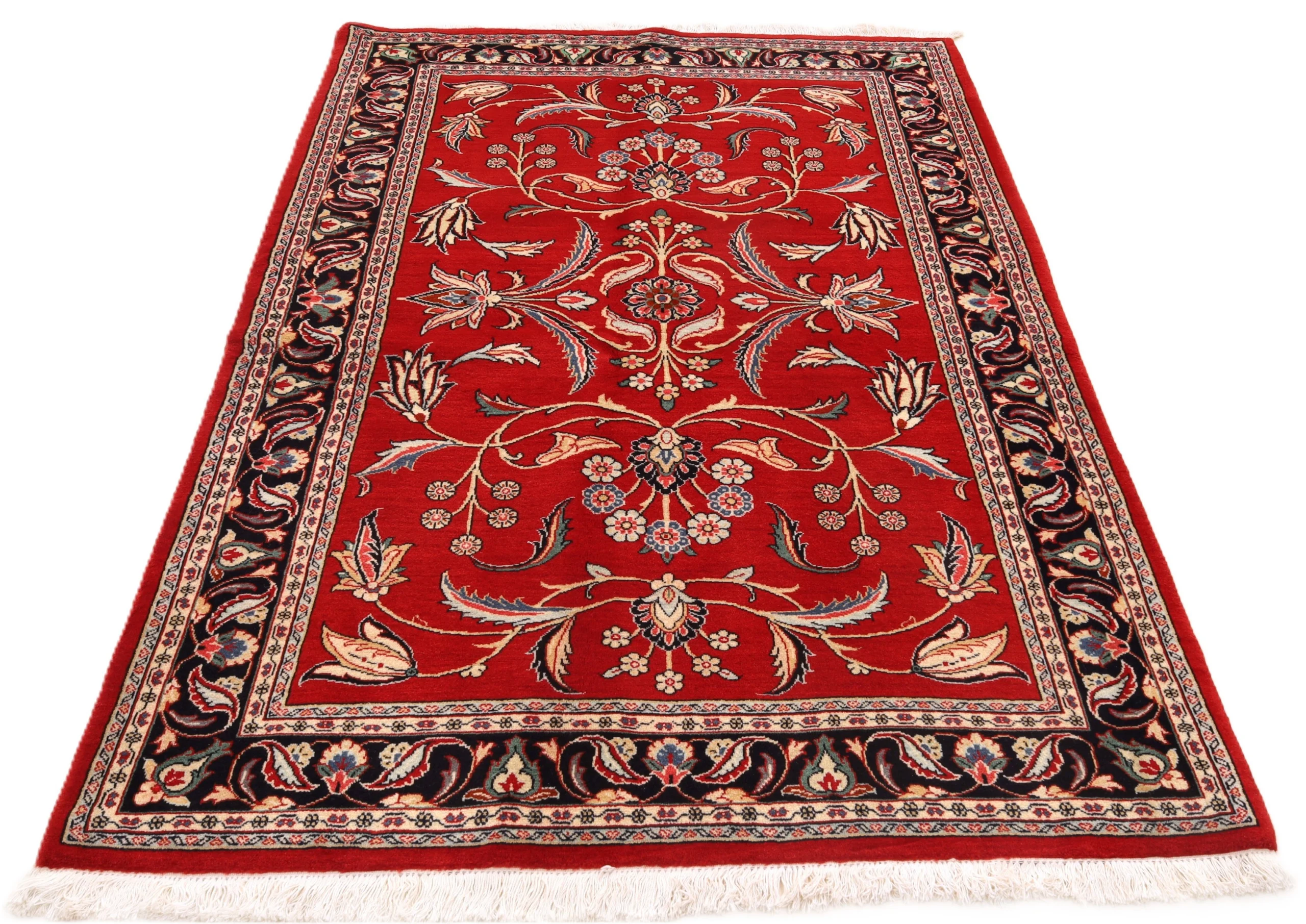 Hand-Knotted Wool Sarouk Persian Rug, 203 × 137 cm