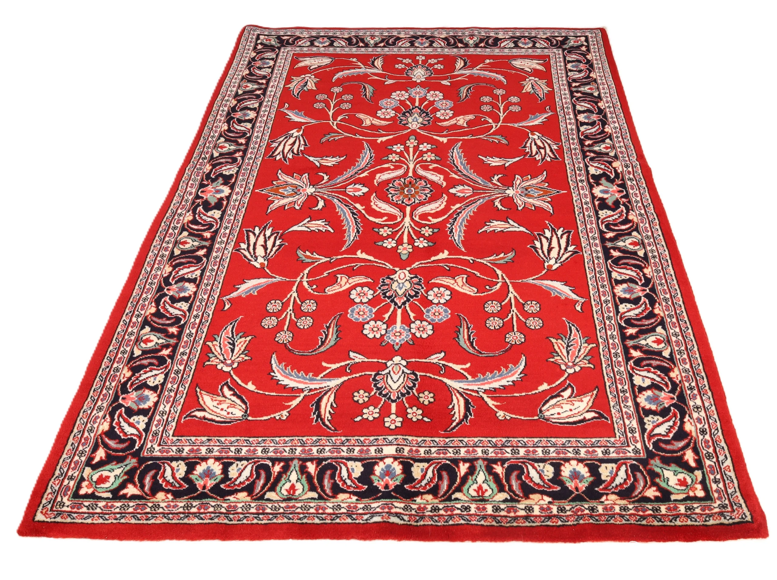 Hand-Knotted Wool Sarouk Persian Rug, 203 × 137 cm