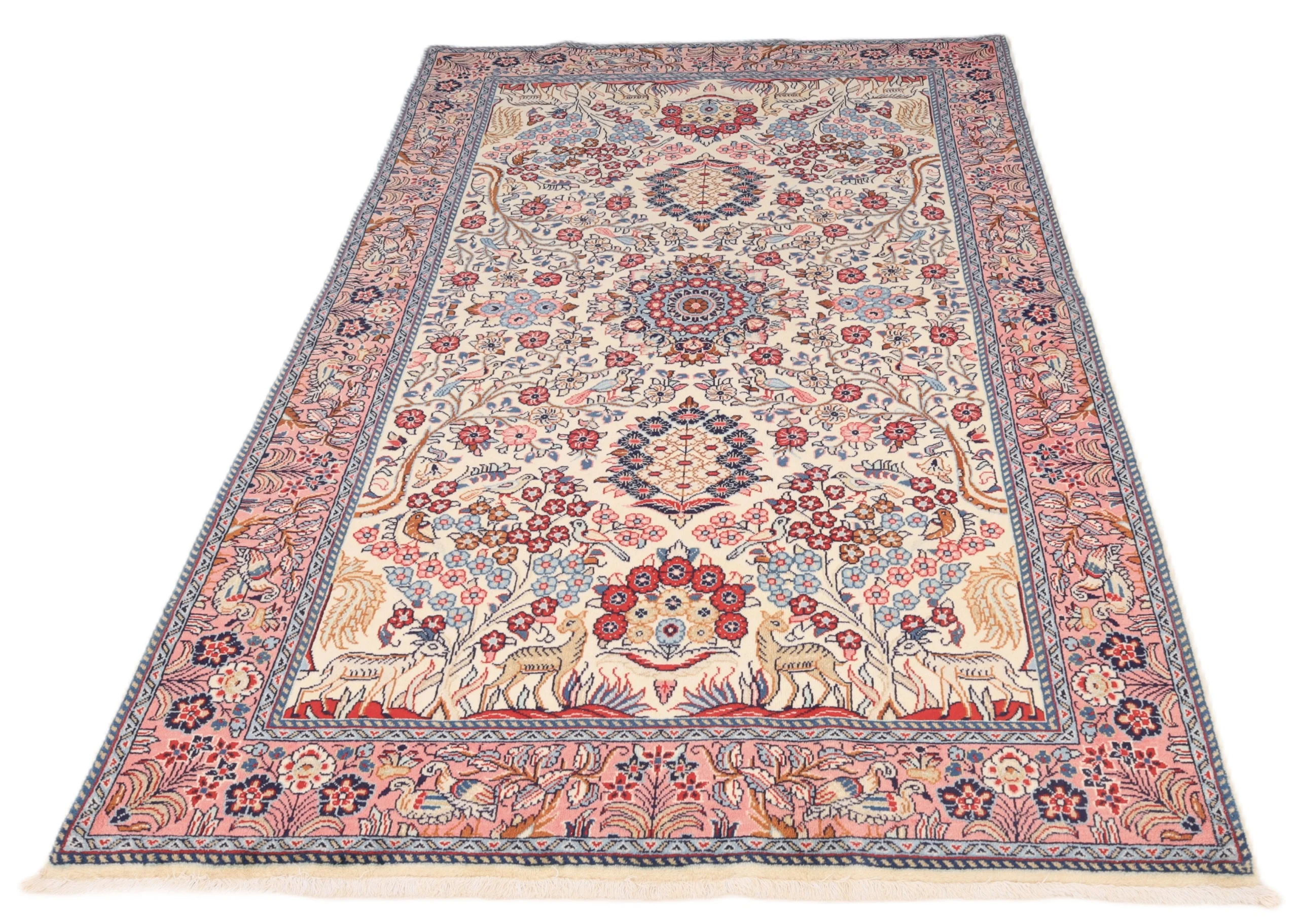Hand-Knotted Wool Sarouk Persian Rug, 218 × 133 cm