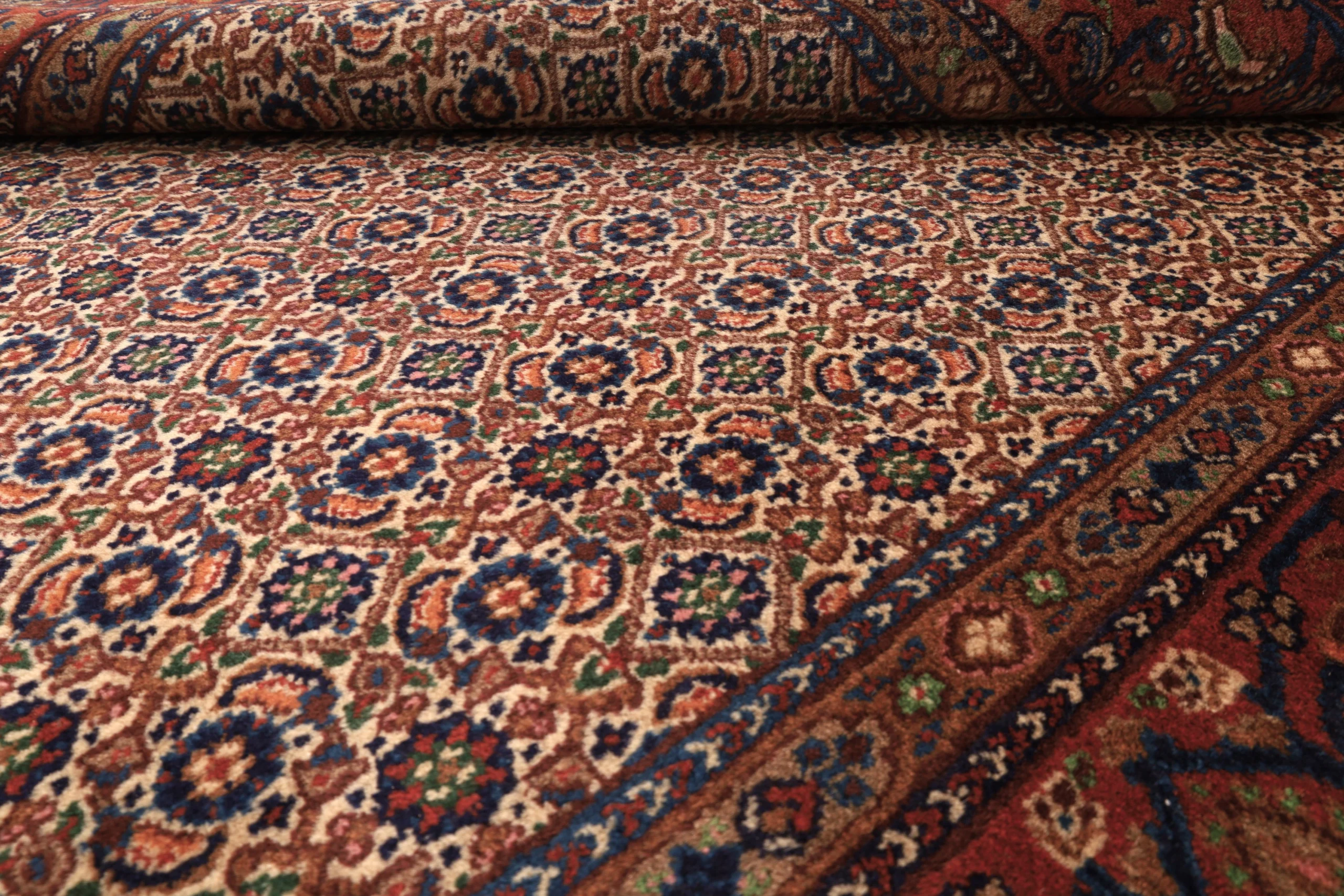 Hand-Knotted Wool Moud Persian Rug, 222 × 147 cm