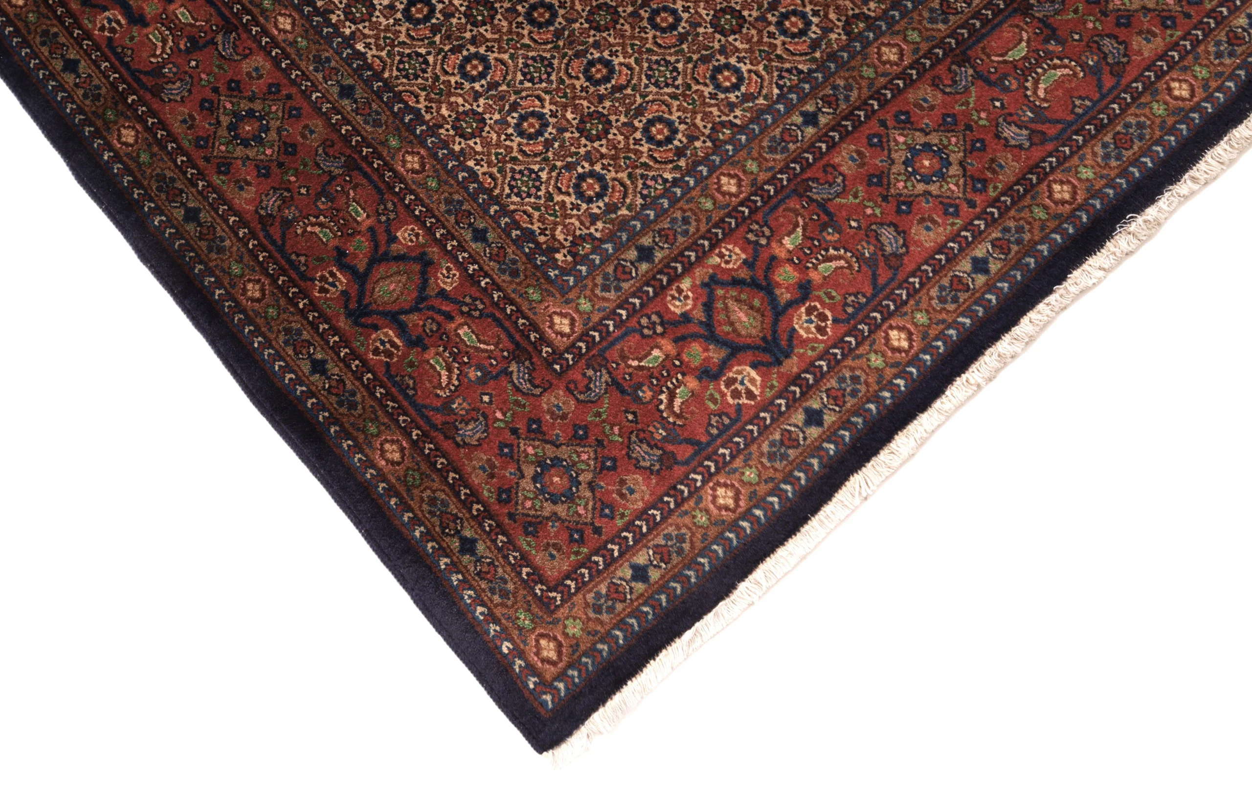 Hand-Knotted Wool Moud Persian Rug, 222 × 147 cm