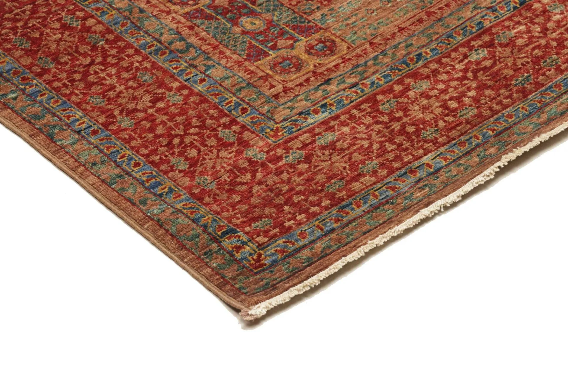 Hand-Knotted Wool Mamluk Pakistani Rug, 129 × 189 cm
