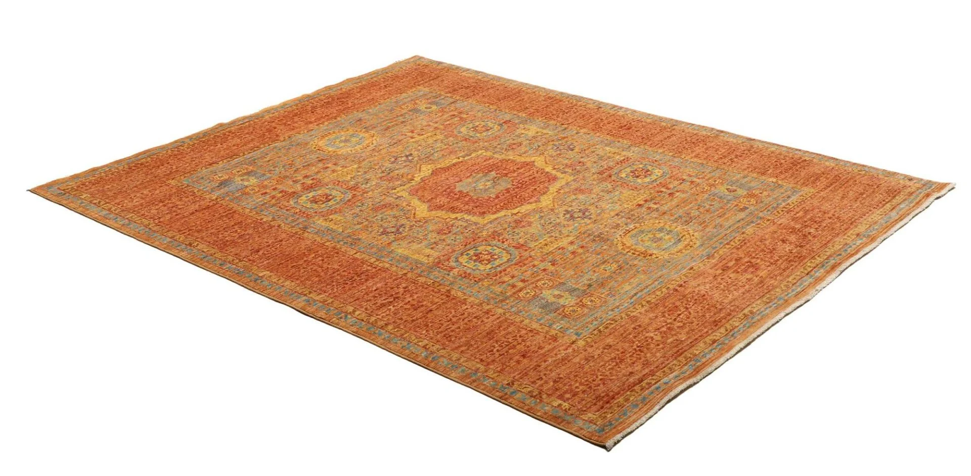 Hand-Knotted Wool Mamluk Pakistani Rug, 154 × 195 cm
