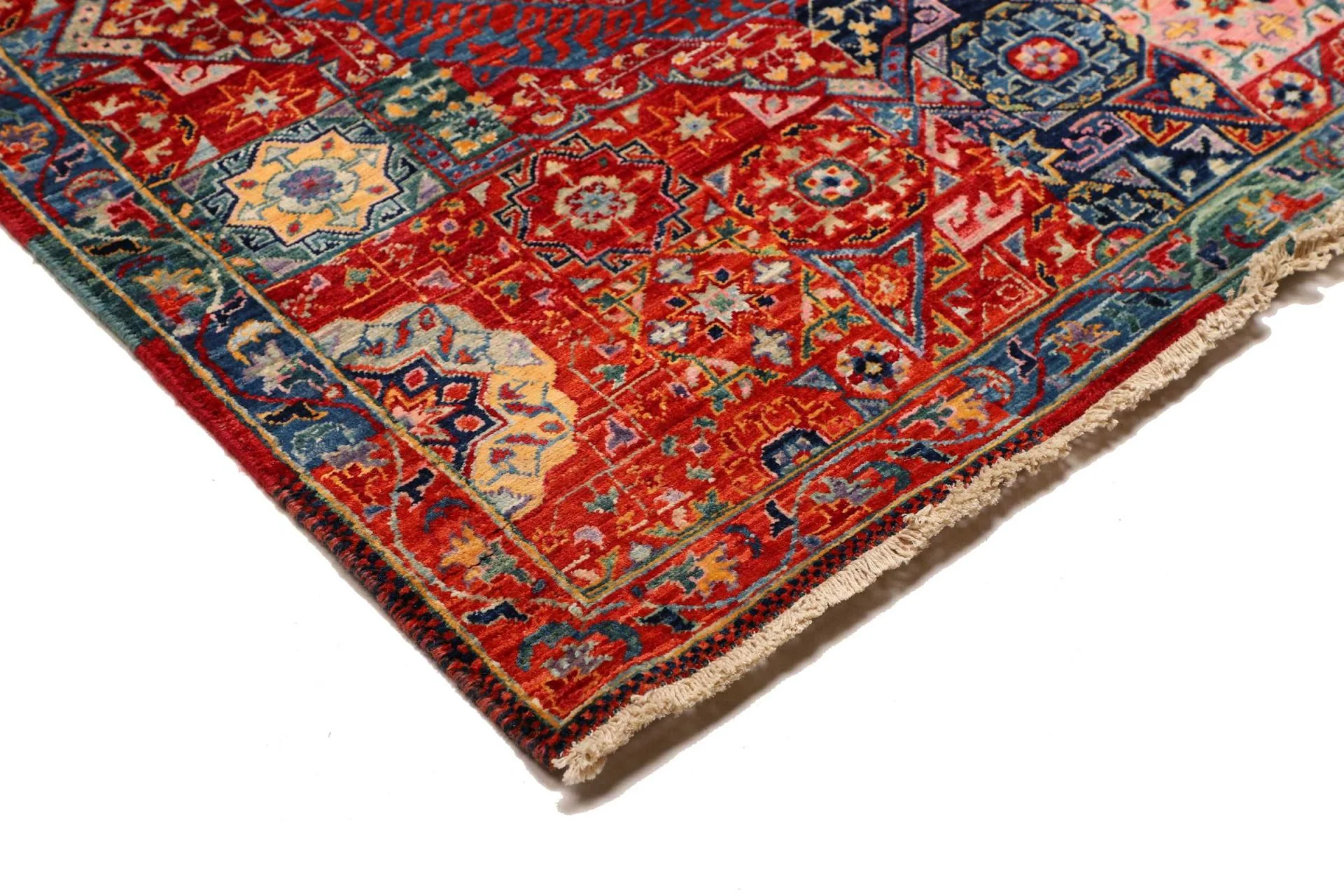 Hand-Knotted Wool Mamluk Pakistani Rug, 86 × 392 cm