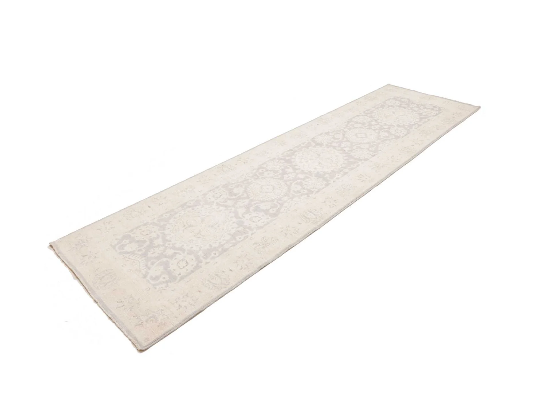 Hand-Knotted Wool Ziegler Pakistani Rug, 87 × 299 cm