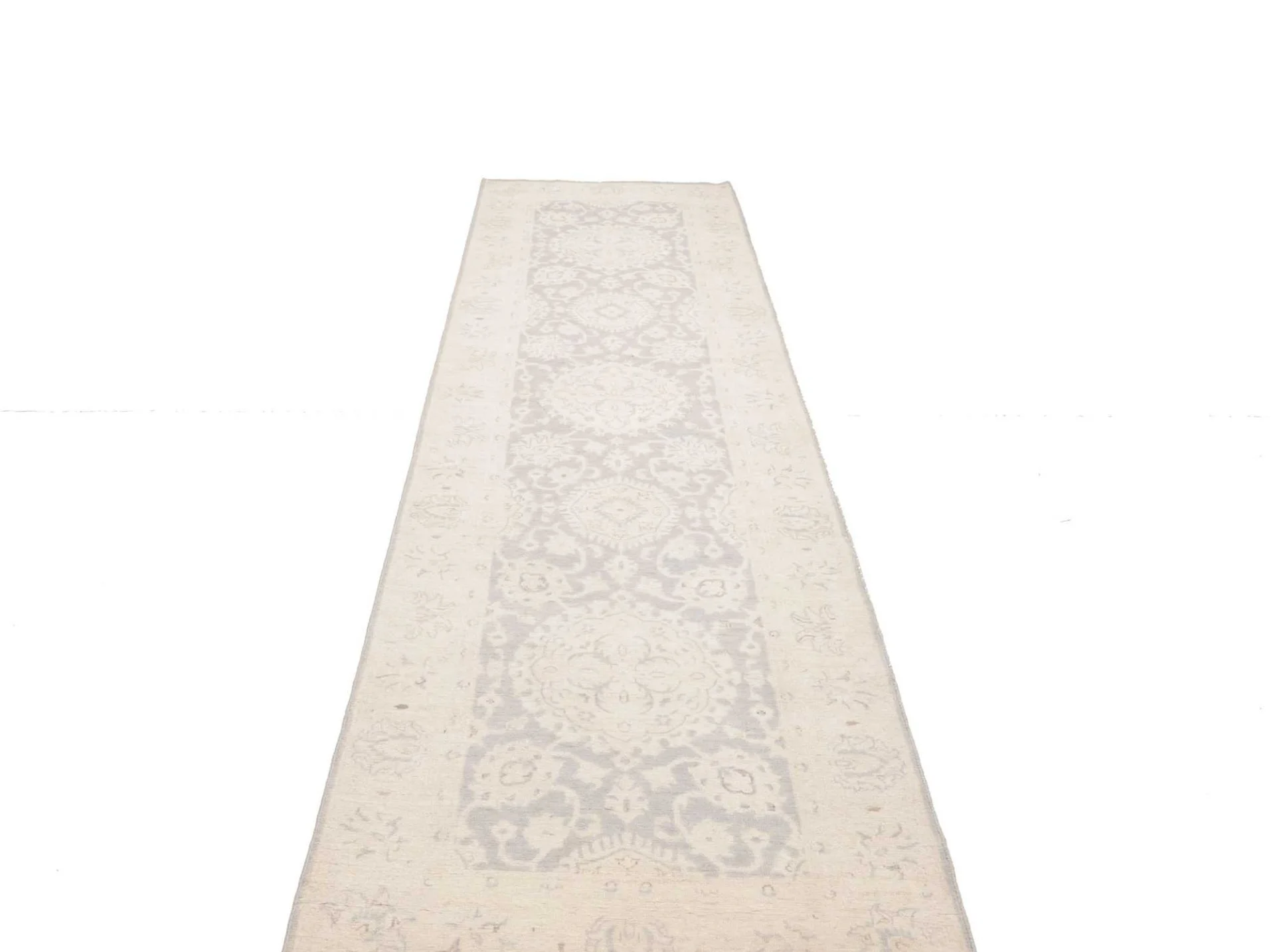 Hand-Knotted Wool Ziegler Pakistani Rug, 87 × 299 cm