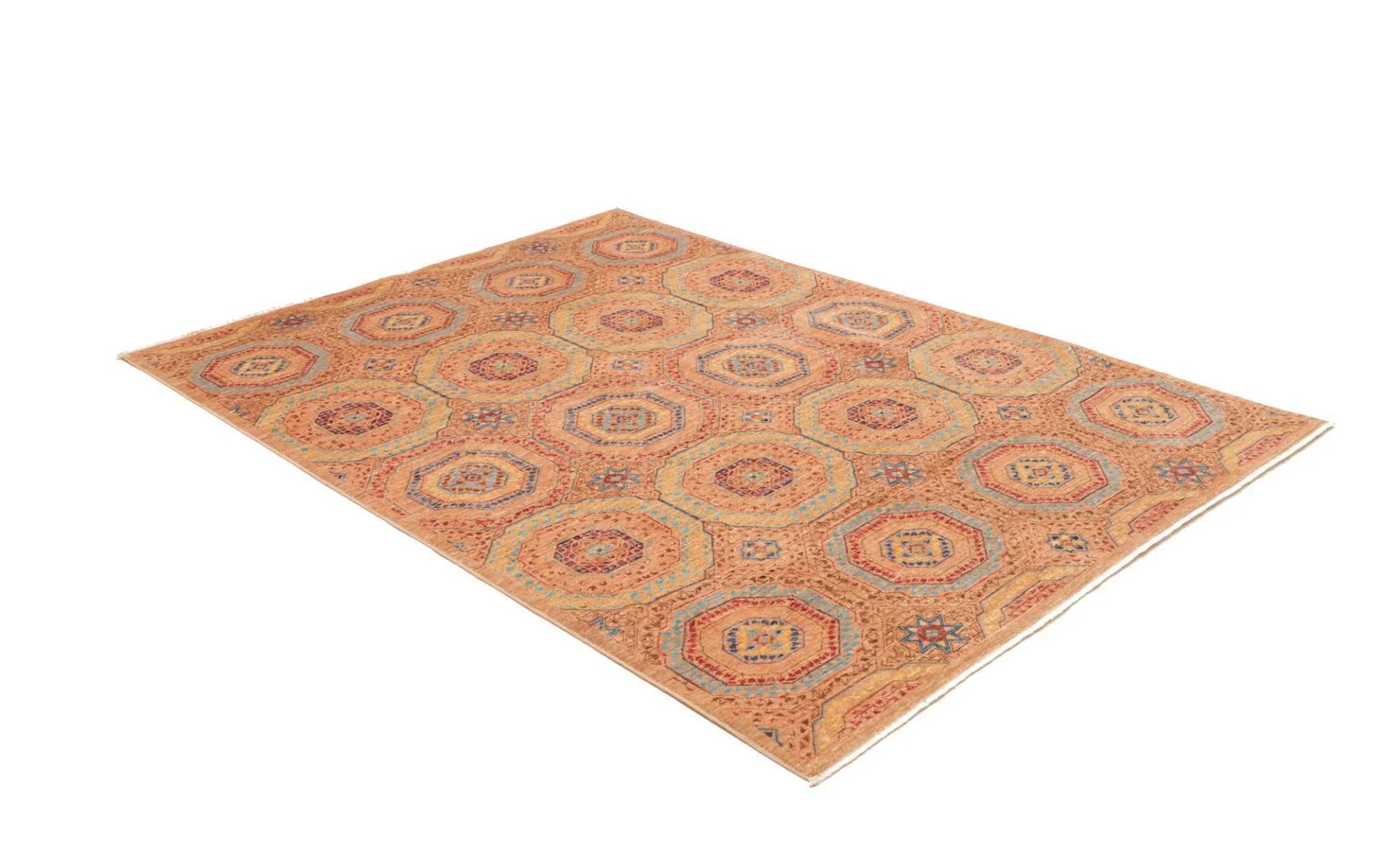 Hand-Knotted Wool Mamluk Pakistani Rug, 150 × 206 cm