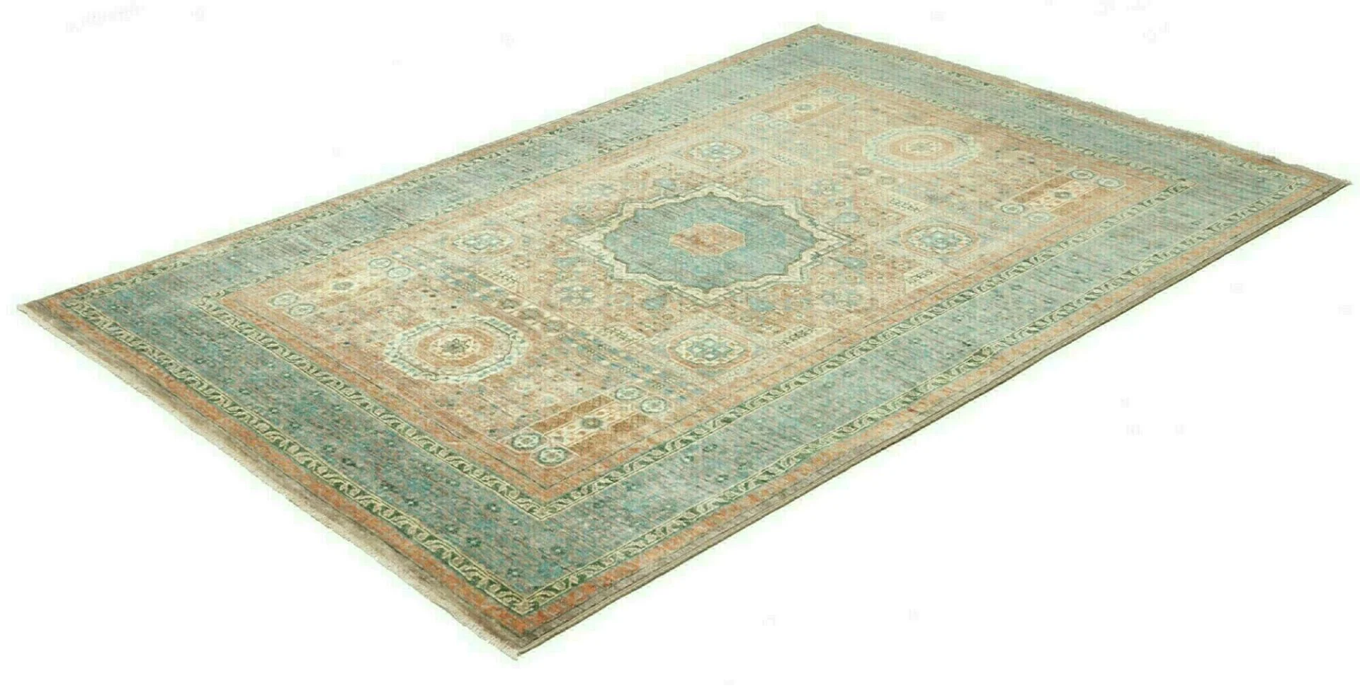 Hand-Knotted Wool Mamluk Pakistani Rug, 126 × 179 cm