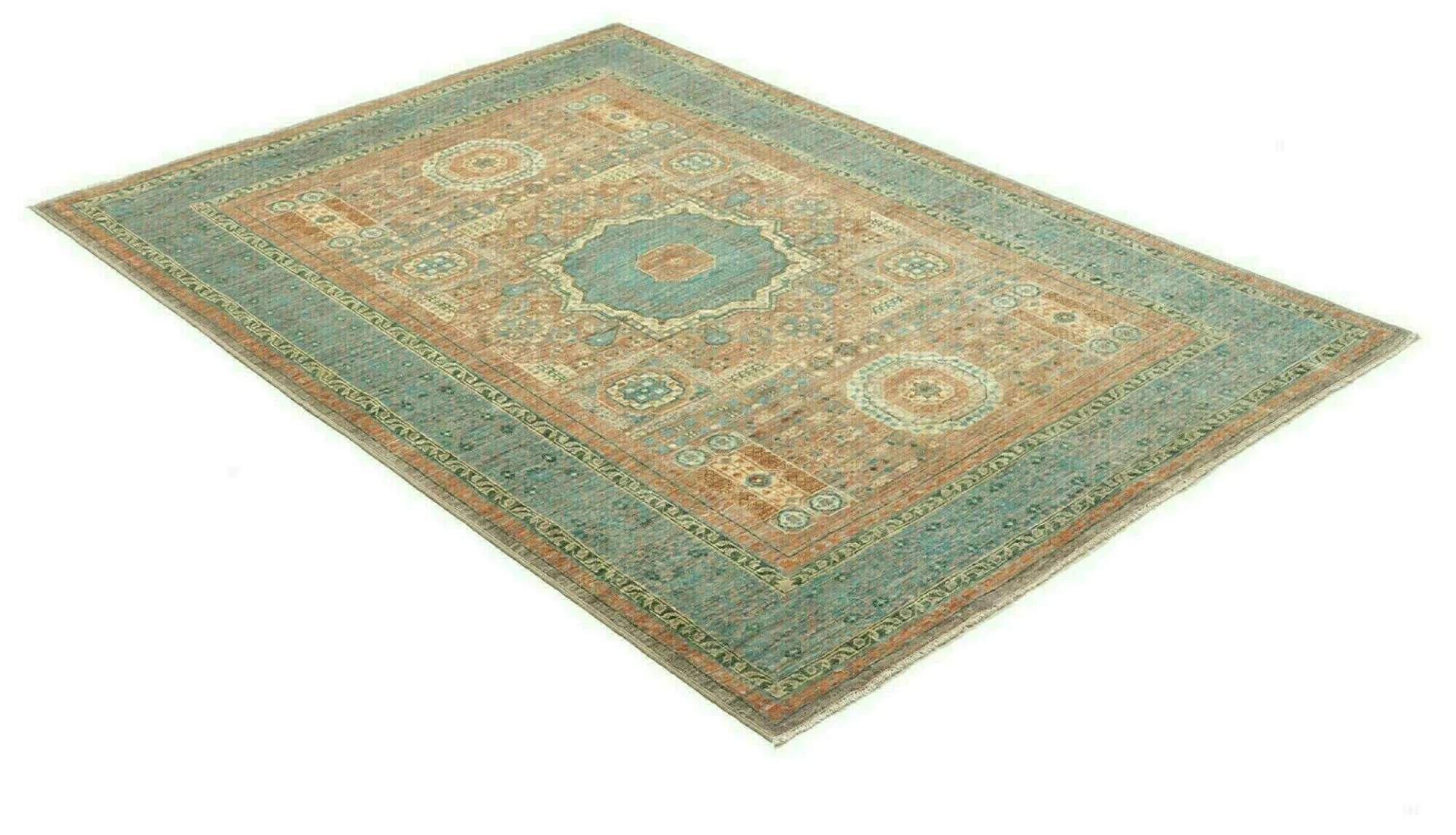 Hand-Knotted Wool Mamluk Pakistani Rug, 126 × 179 cm