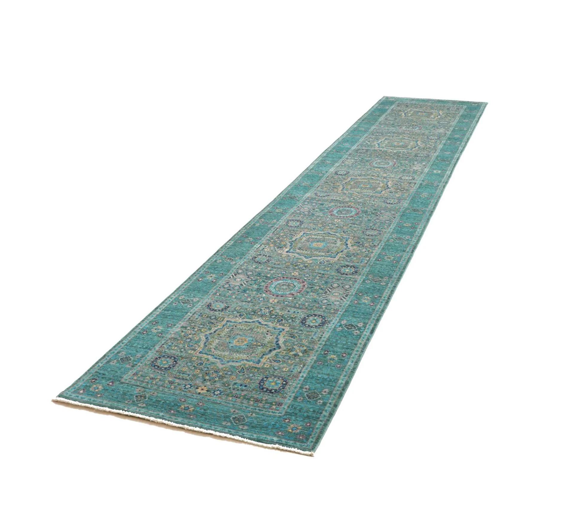 Mamluk Pakistani Rug — hand-knotted, 83 × 395 cm, Wool