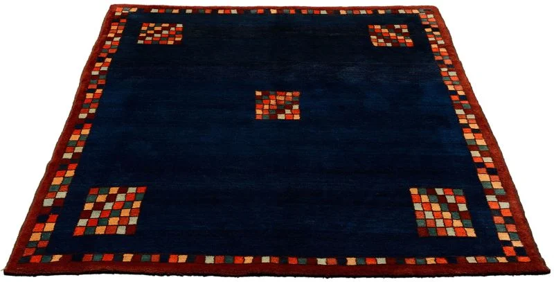 Gabbeh Afghan Rug — hand-knotted, 161 × 201 cm, Wool