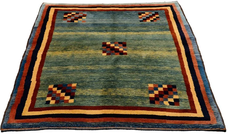 Gabbeh Afghan Rug — hand-knotted, 143 × 200 cm, Wool