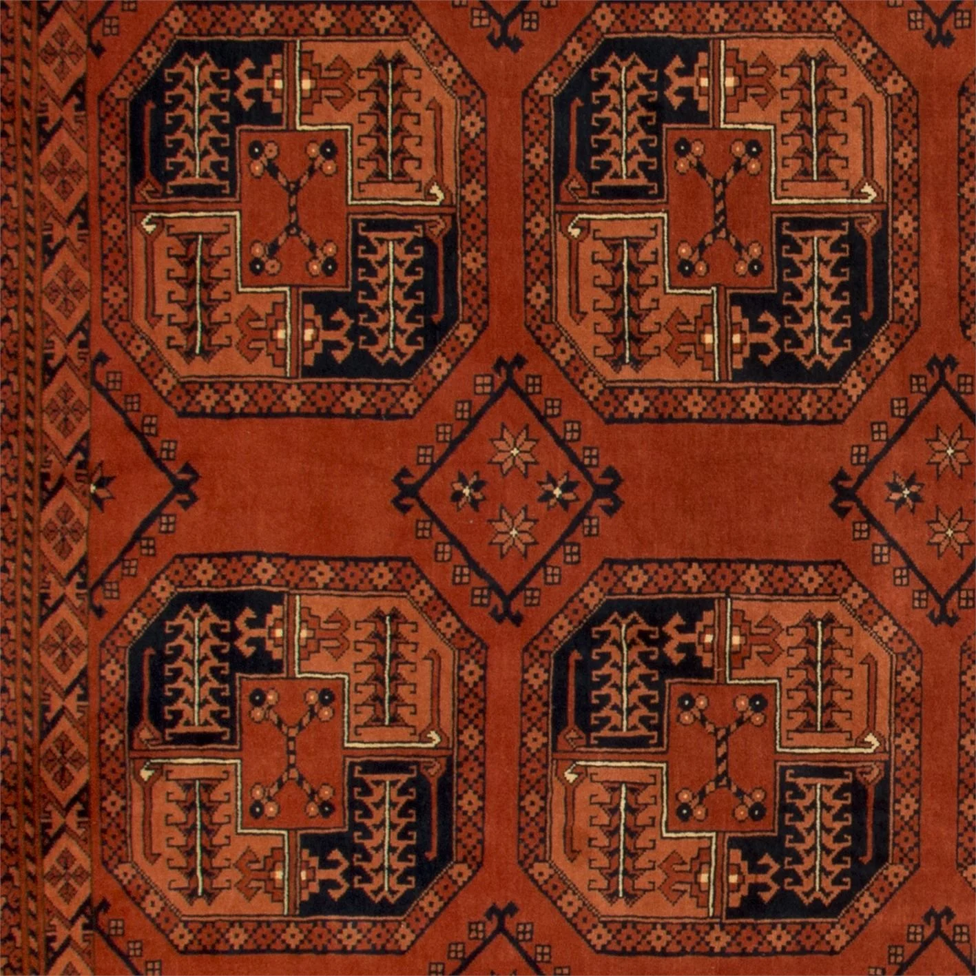 Afghan Rug 198 × 288 cm, Wool, hand-knotted